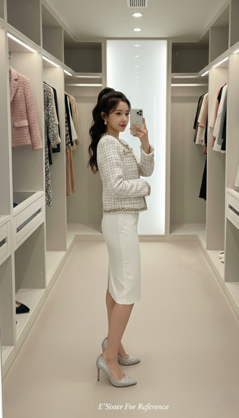 法式小香風奢華珍珠編織外套 (C359)