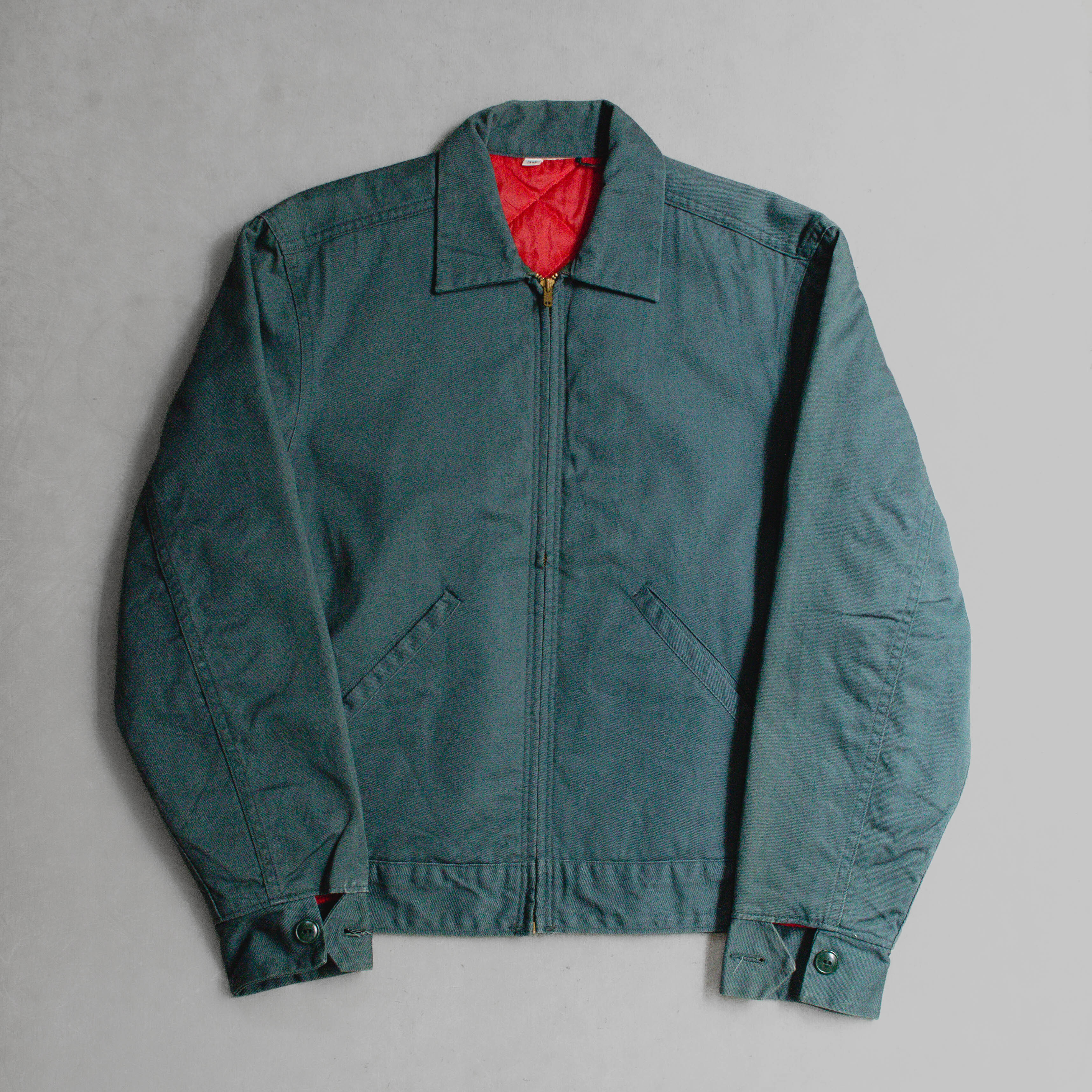 60-70S BIG BEN LINED WORK JACKET 美國製 綠色 短版 鋪棉 拉鍊 工作外套