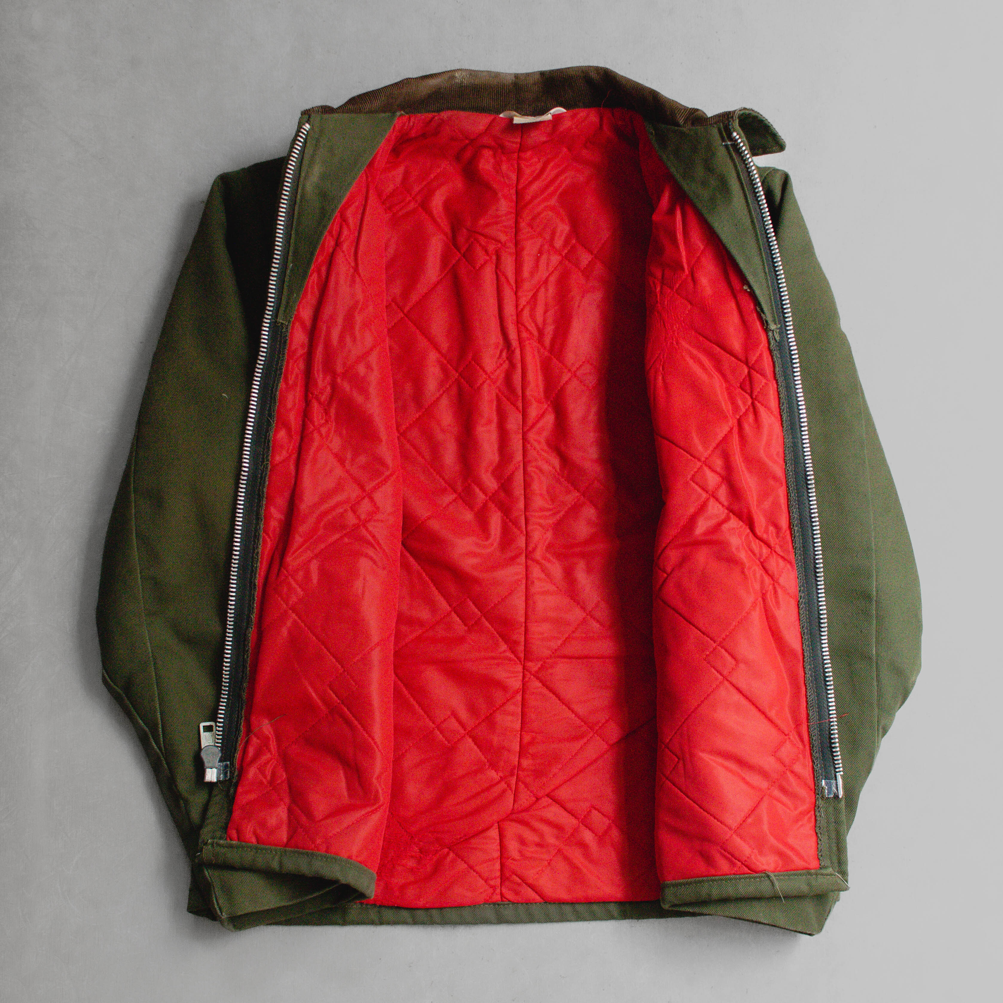 70S KEY IMPERIAL LINED WORK JACKET 美國製 燈芯絨領 短版 拉鍊 工作外套