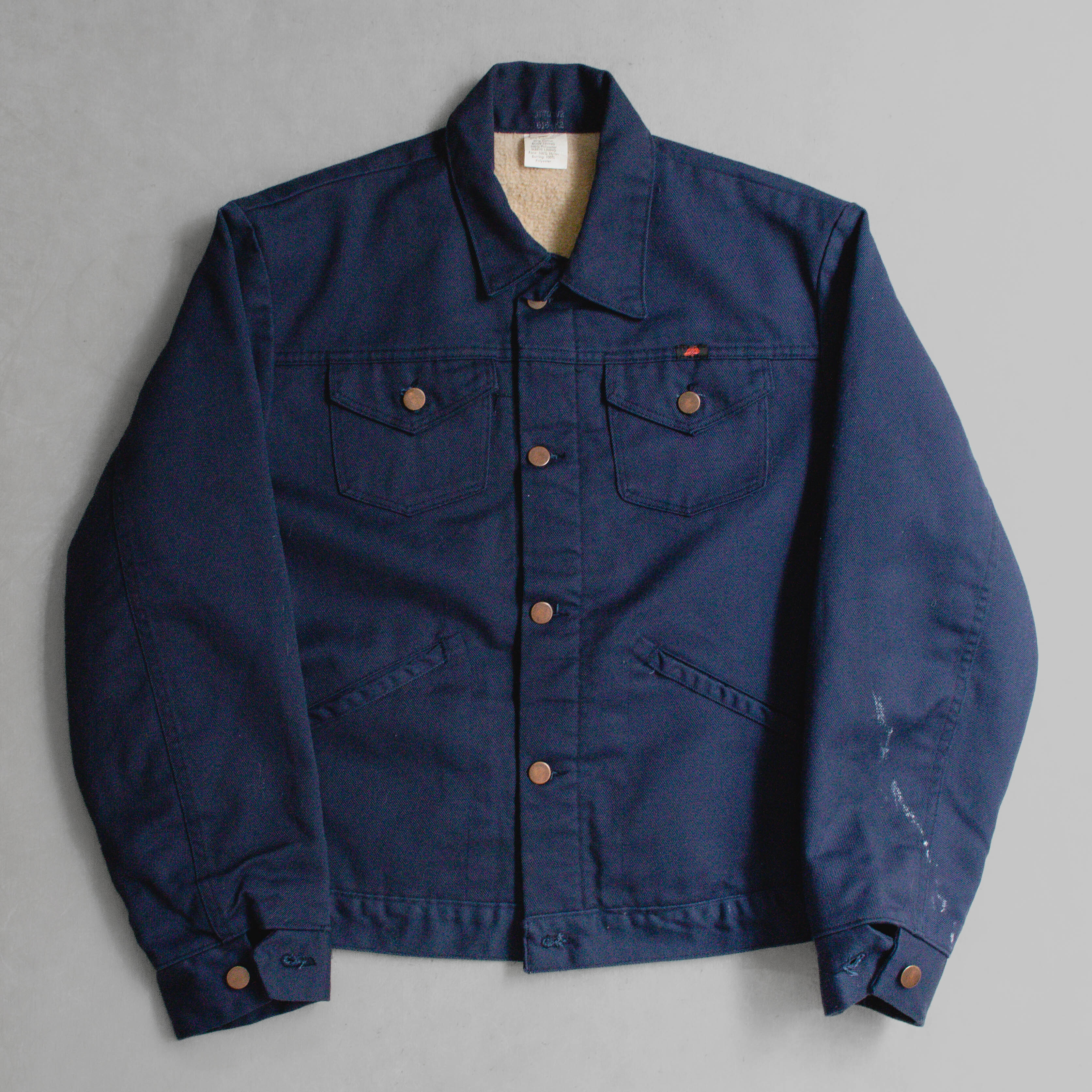 70S RED KAP SHERPA TRUCKER JACKET 美國製 深藍 刷毛 短版 卡車司機 外套