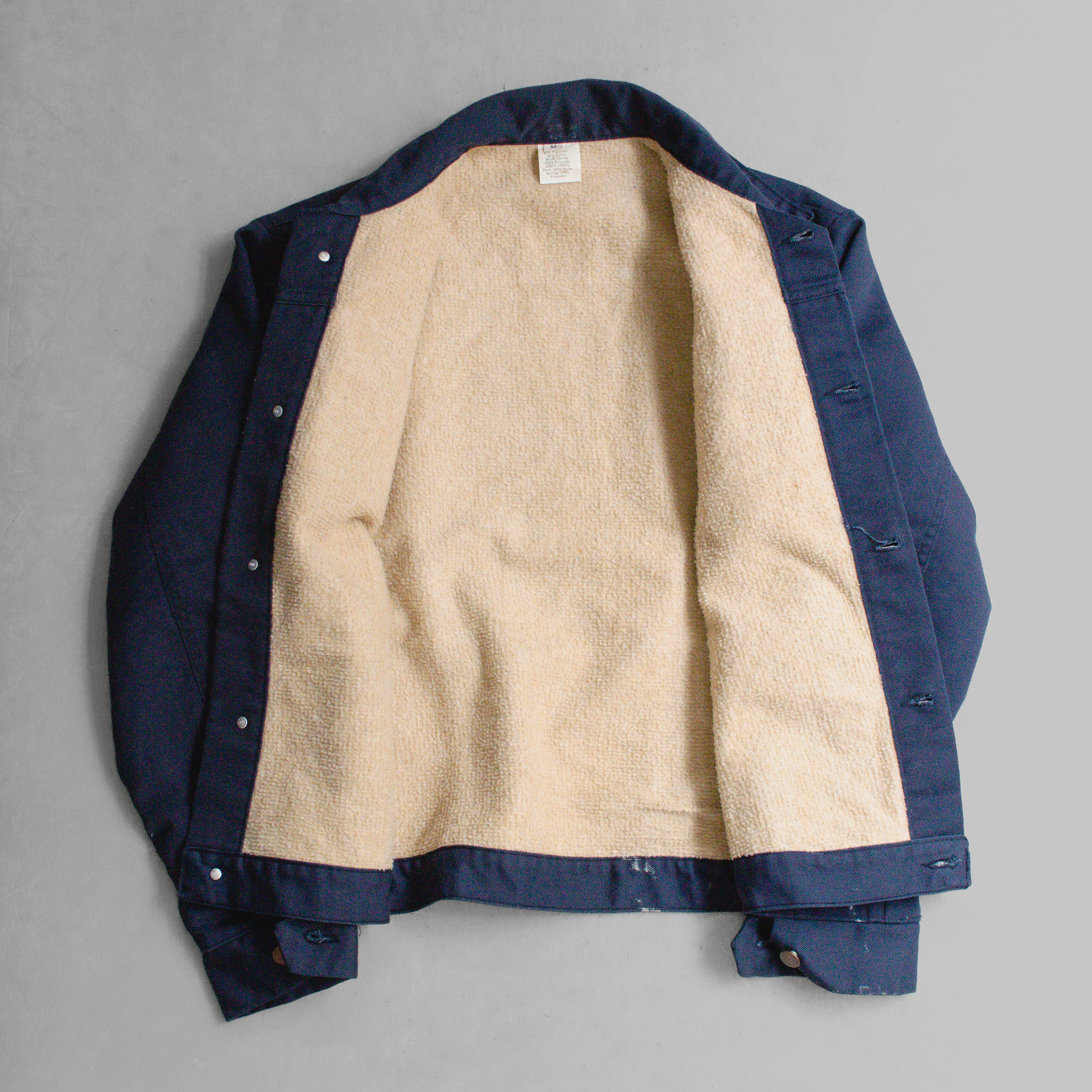 70S RED KAP SHERPA TRUCKER JACKET 美國製 深藍 刷毛 短版 卡車司機 外套