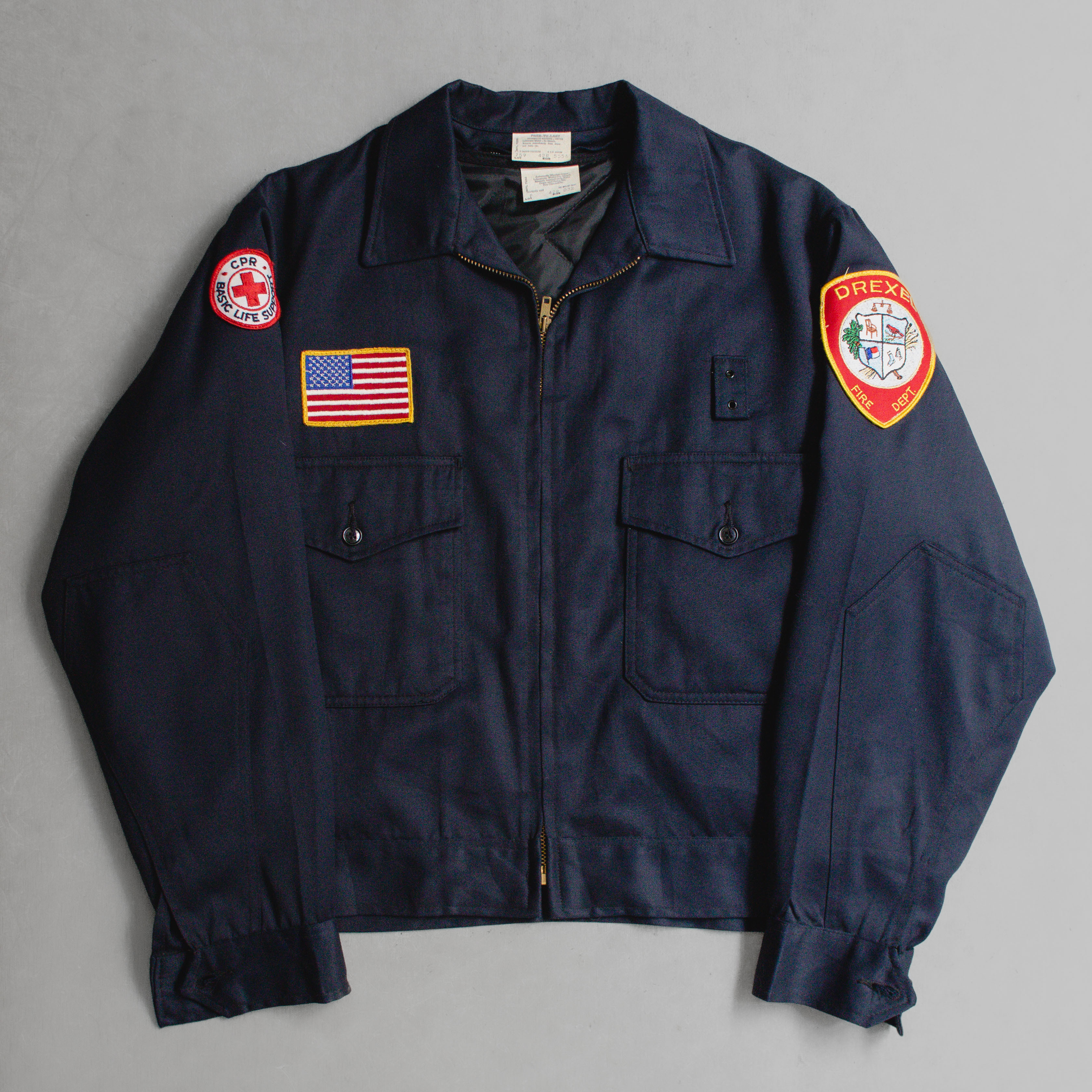 60S MR.2PLY RAYON BLEND WORK JACKET 美國製 深藍 短版 拉鍊 工作外套