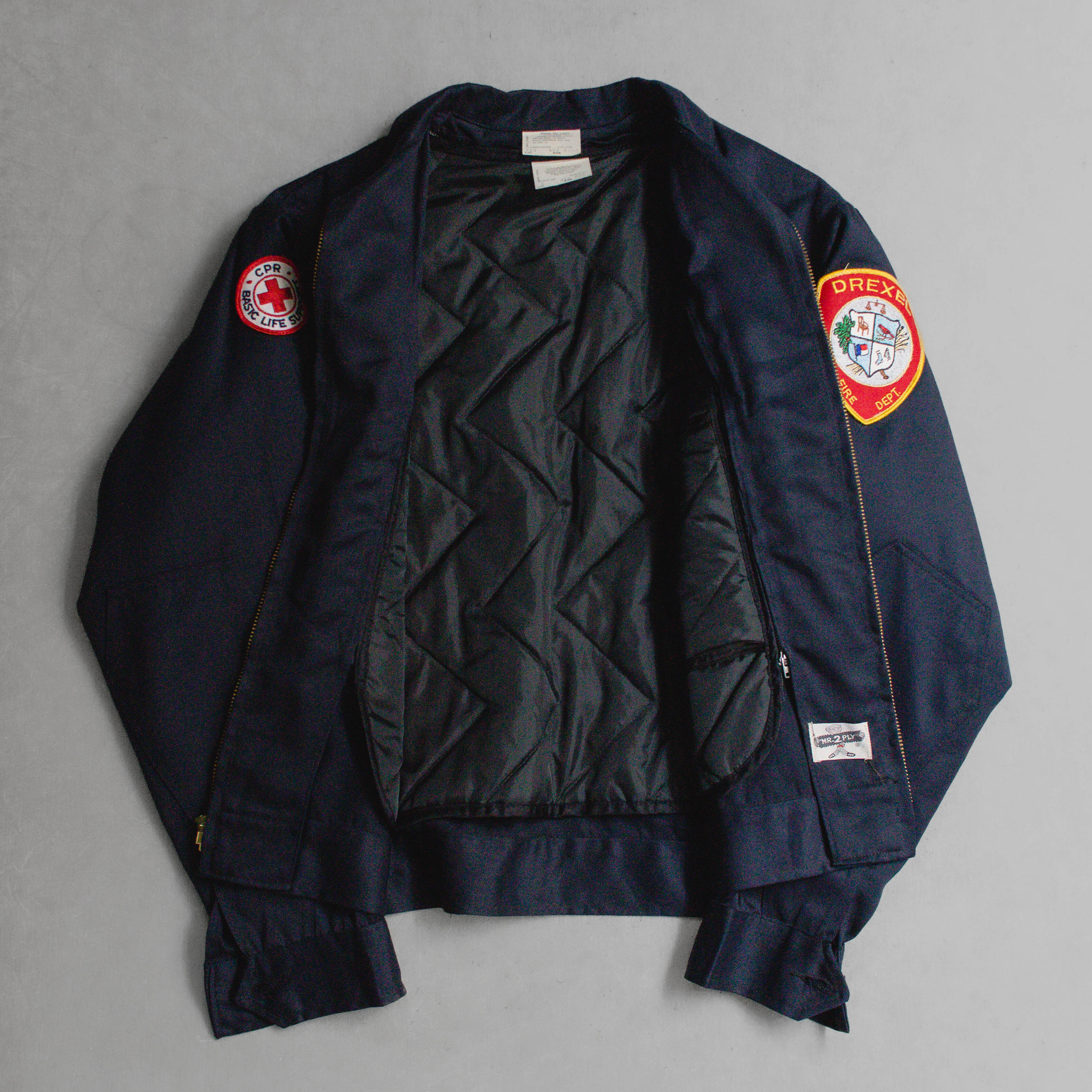 60S MR.2PLY RAYON BLEND WORK JACKET 美國製 深藍 短版 拉鍊 工作外套