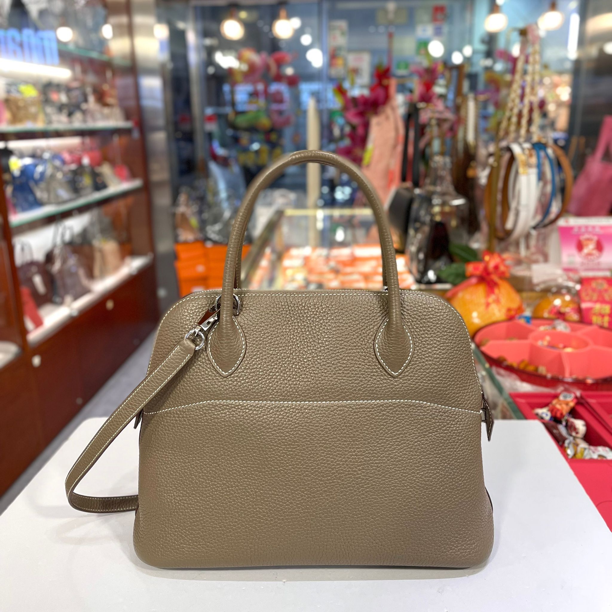 98%NEW二手BOLIDE 31 T刻 18/ETOUPE TOGO PHW 大象灰銀扣 #愛馬仕 #保齡球包 #香榭站正品