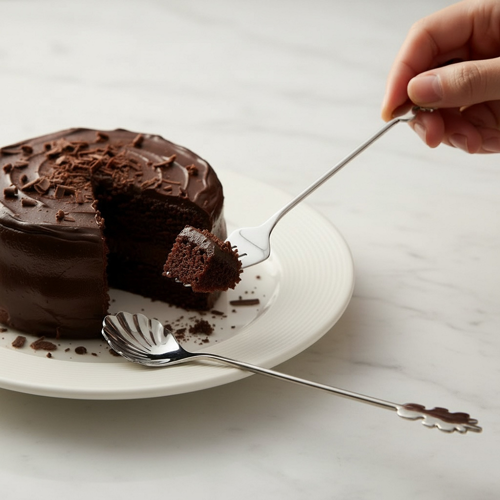 GELLIS鵲利仕好孕好運雪銀海馬扇勺叉匙餐具組