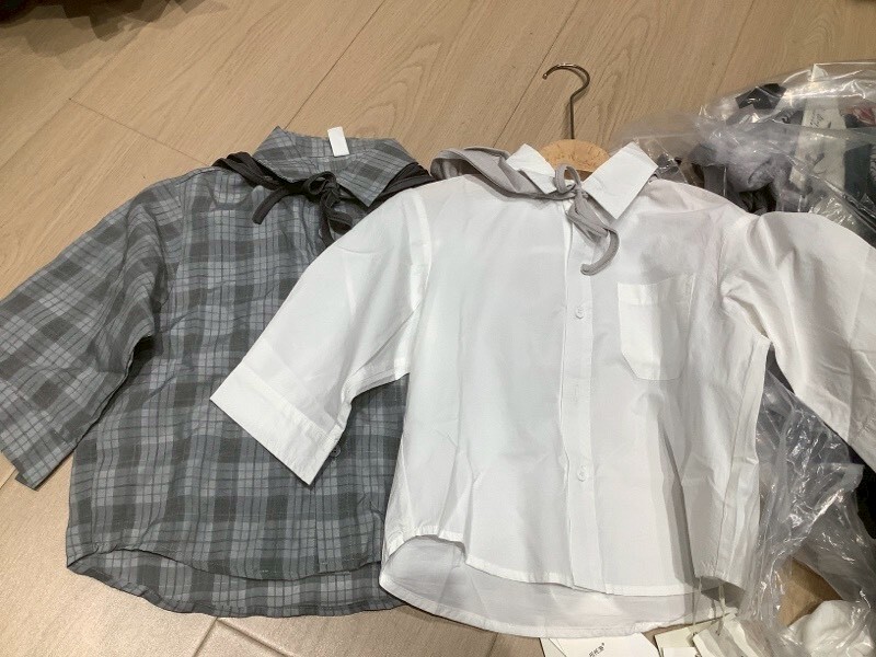 連帽格紋襯衫(帽子可拆卸)