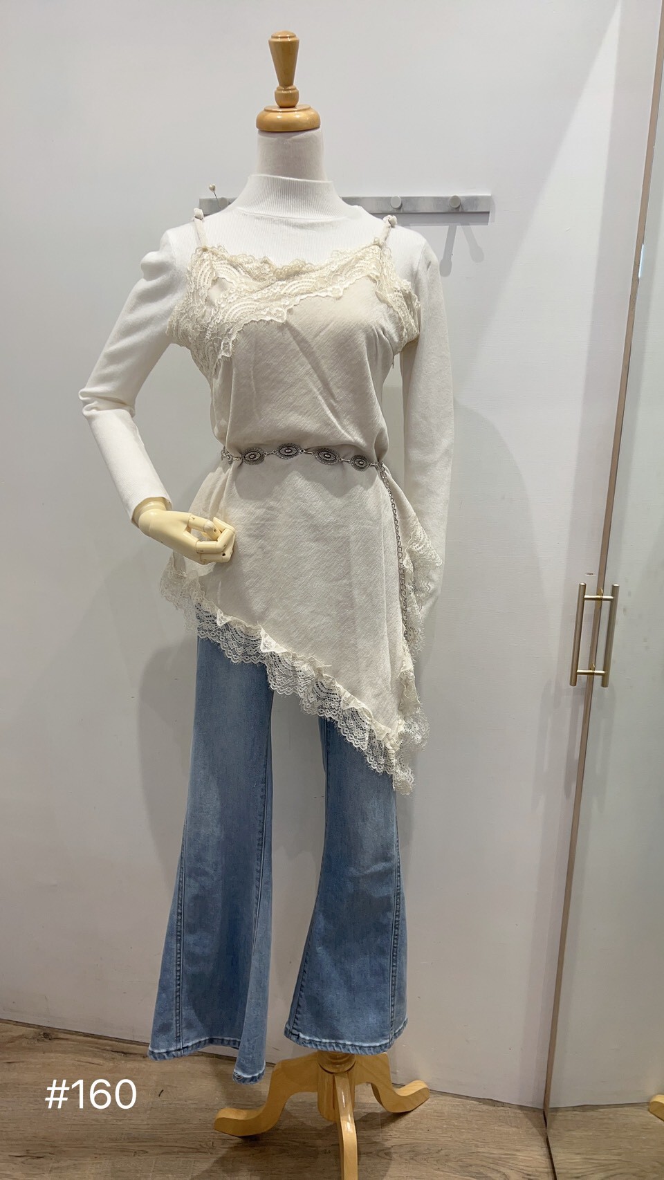 車線微喇叭牛仔長褲