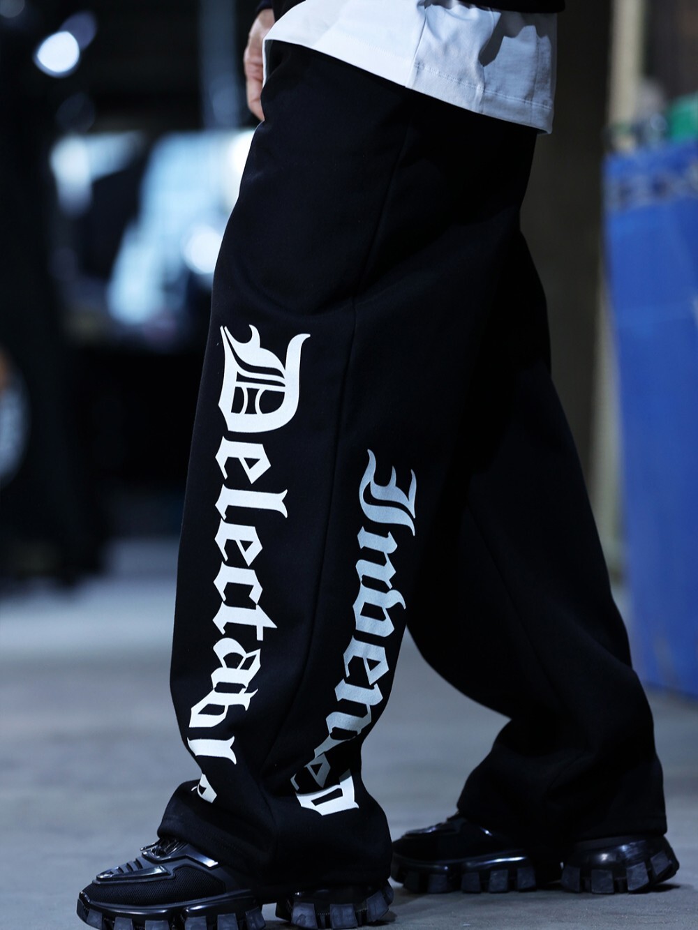 老式哥德字母休閒棉褲