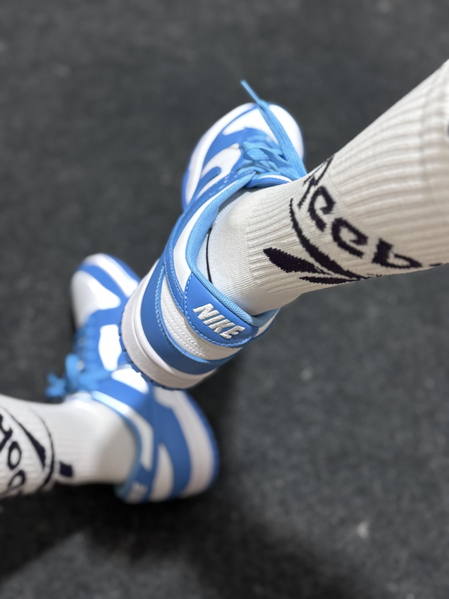 代購-Reebok 撞色 護耳 條紋 高彈 透氣 吸汗 長筒襪 男女同款 5雙裝