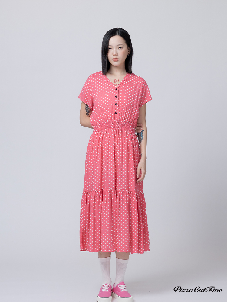 [兩件1580｜涼感洋裝]經典圓點短袖縮腰洋裝 PizzaCutFive PCF262485015
