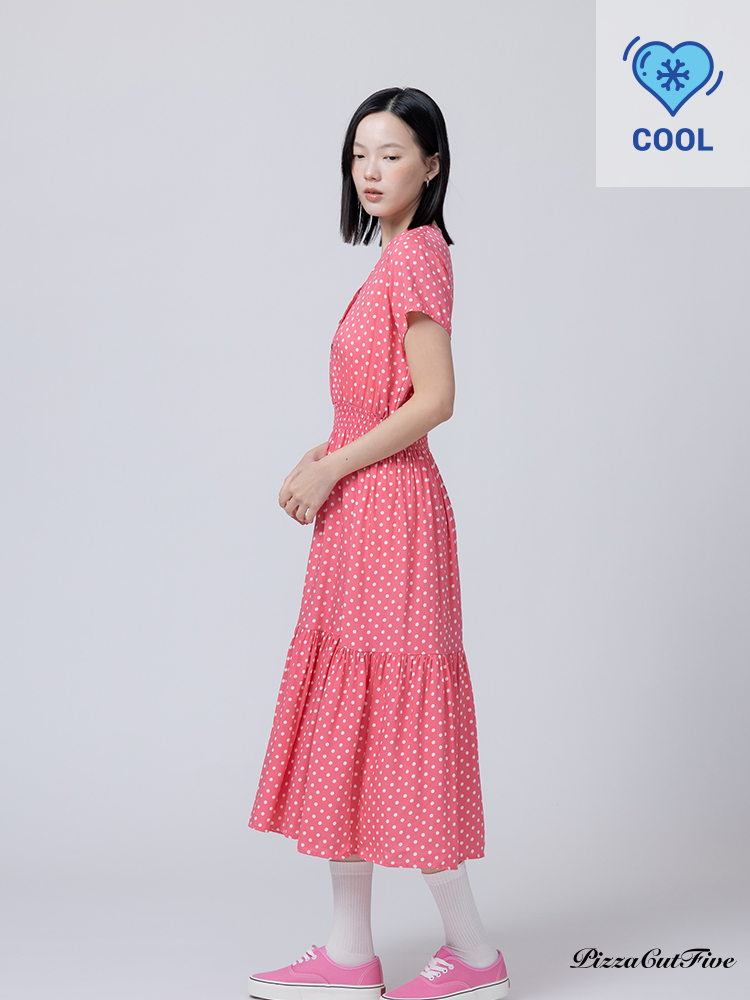 [兩件1580｜涼感洋裝]經典圓點短袖縮腰洋裝 PizzaCutFive PCF262485015
