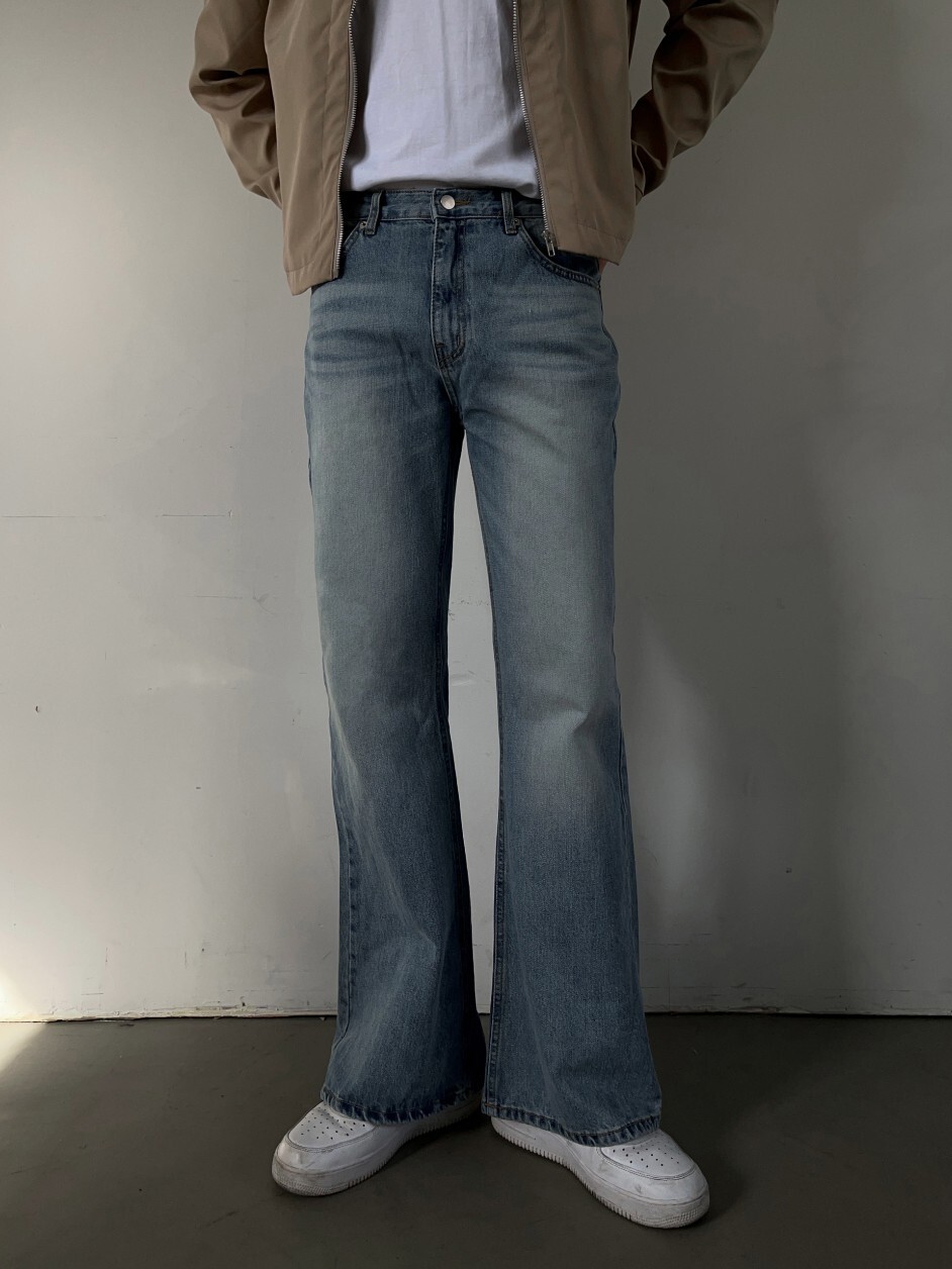 衝浪刷洗喇叭牛仔褲