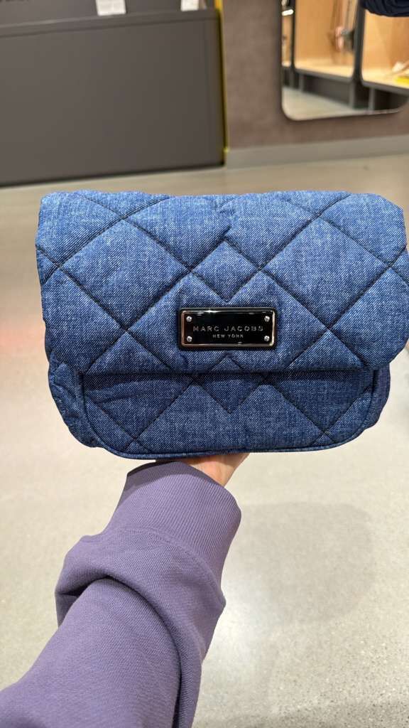 VQ071 Marc Jacobs 牛仔色壓線菱格前翻crossbody bag 25x17cm