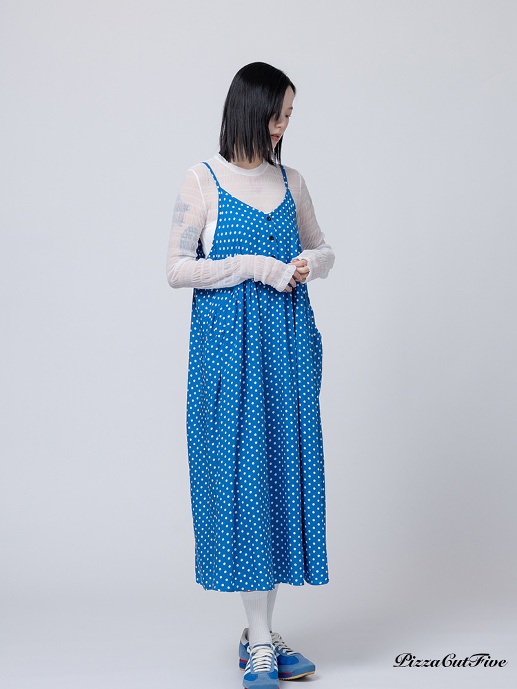 [兩件1580｜涼感洋裝]經典小圓點口袋細肩洋裝 PizzaCutFive PCF262487002