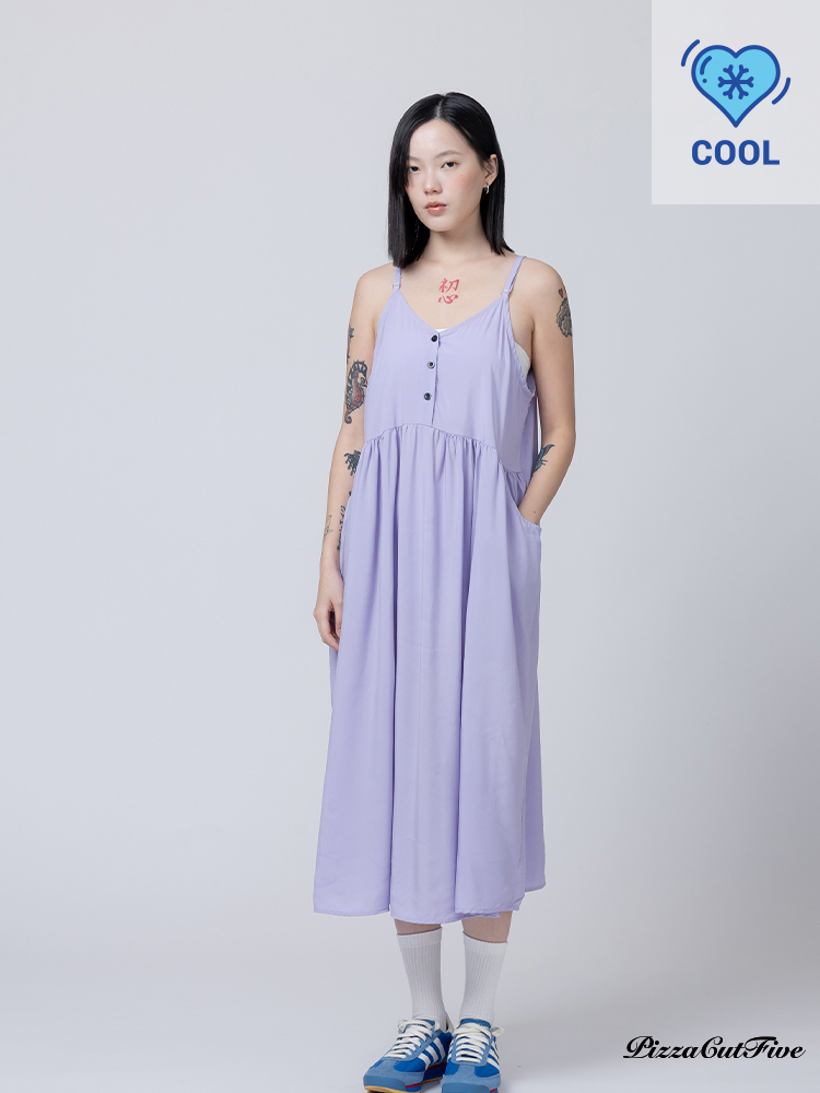 [兩件1580｜涼感洋裝]簡約素色口袋細肩洋裝 PizzaCutFive PCF262487001