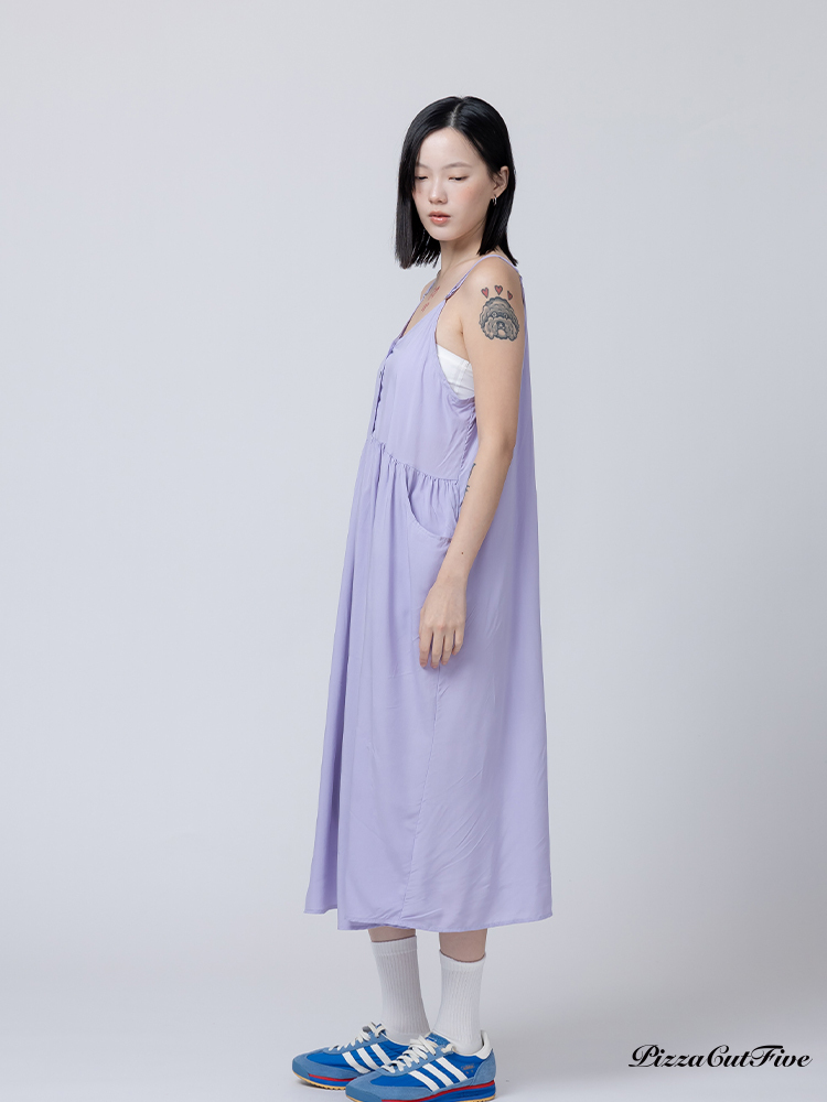 [兩件1580｜涼感洋裝]簡約素色口袋細肩洋裝 PizzaCutFive PCF262487001