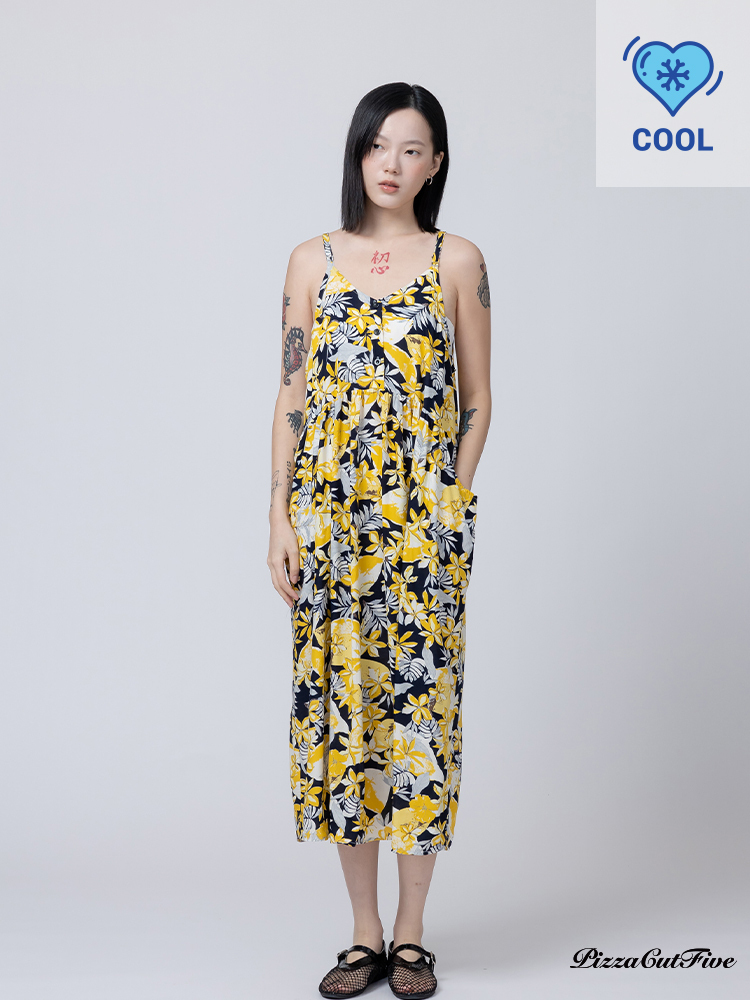 [兩件1580｜涼感洋裝]花朵口袋細肩洋裝 PizzaCutFive PCF262487007