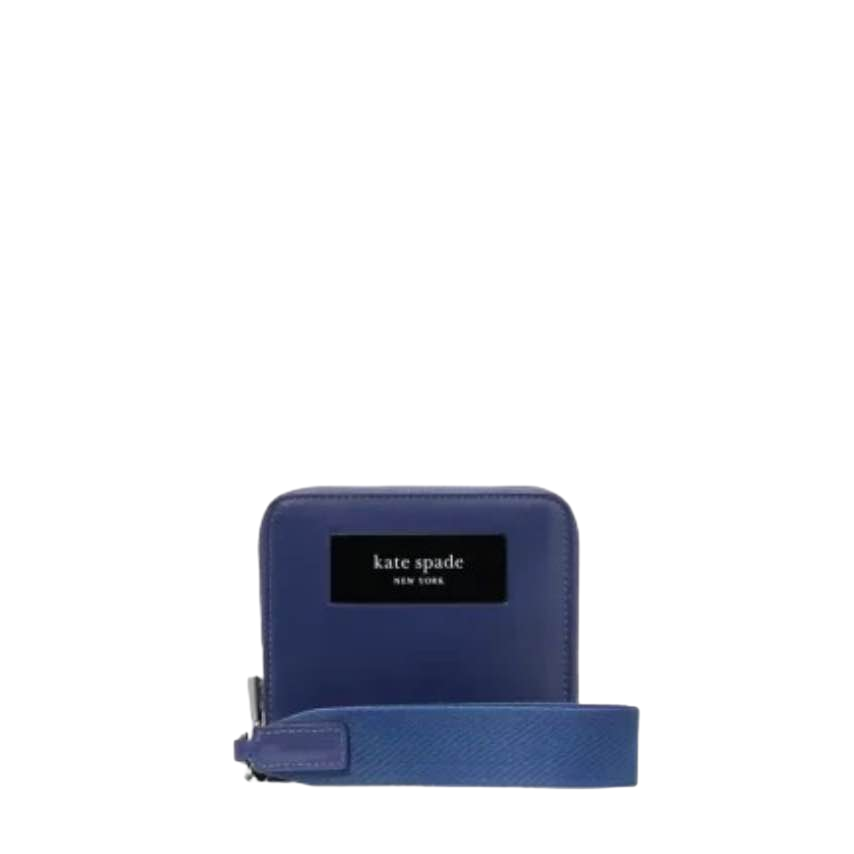 【Kate Spade Outlet】Label Small Compact Webbed Wristlet  藍