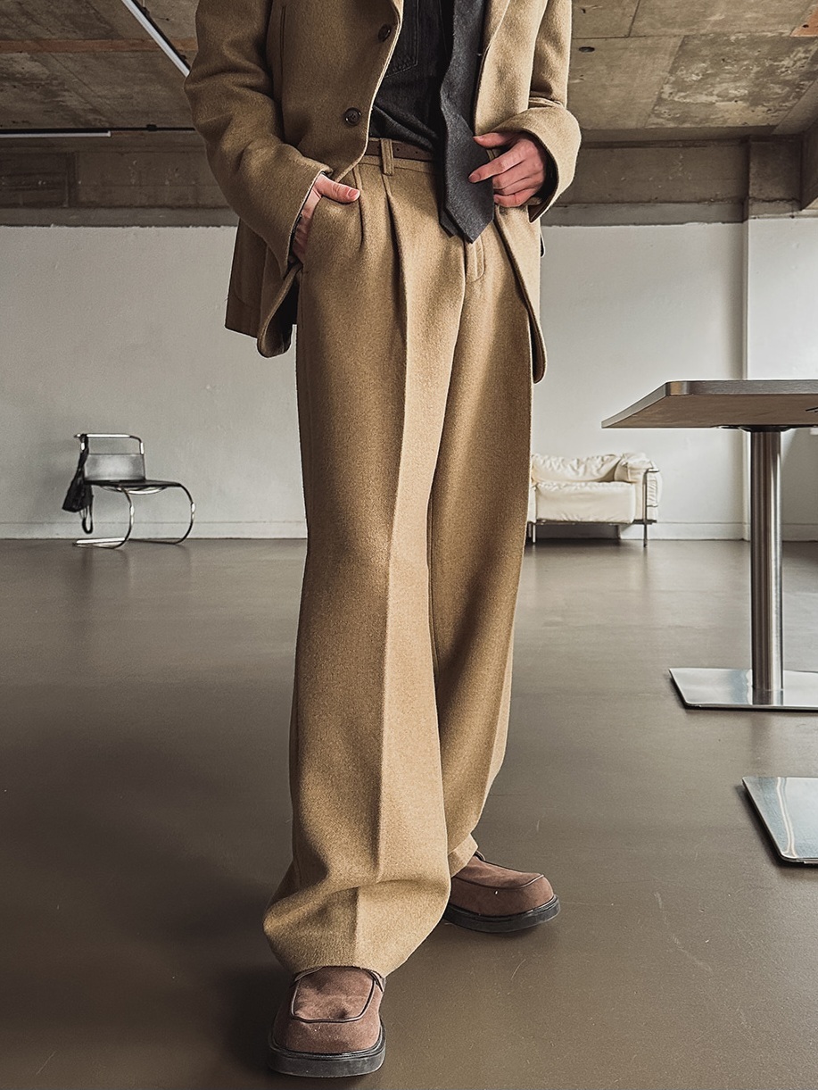 純色羊毛西裝褲