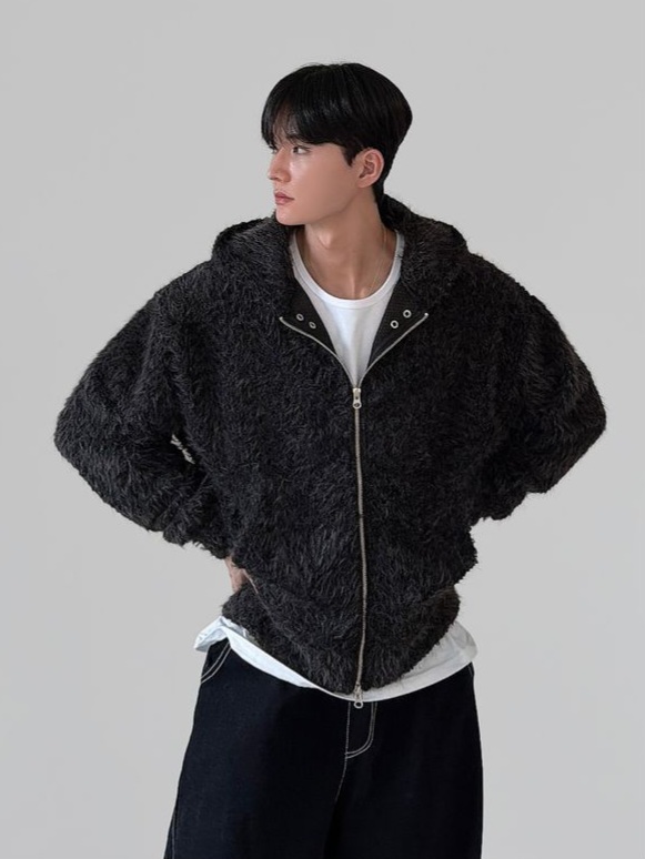 泰迪熊毛絨拉鍊夾克