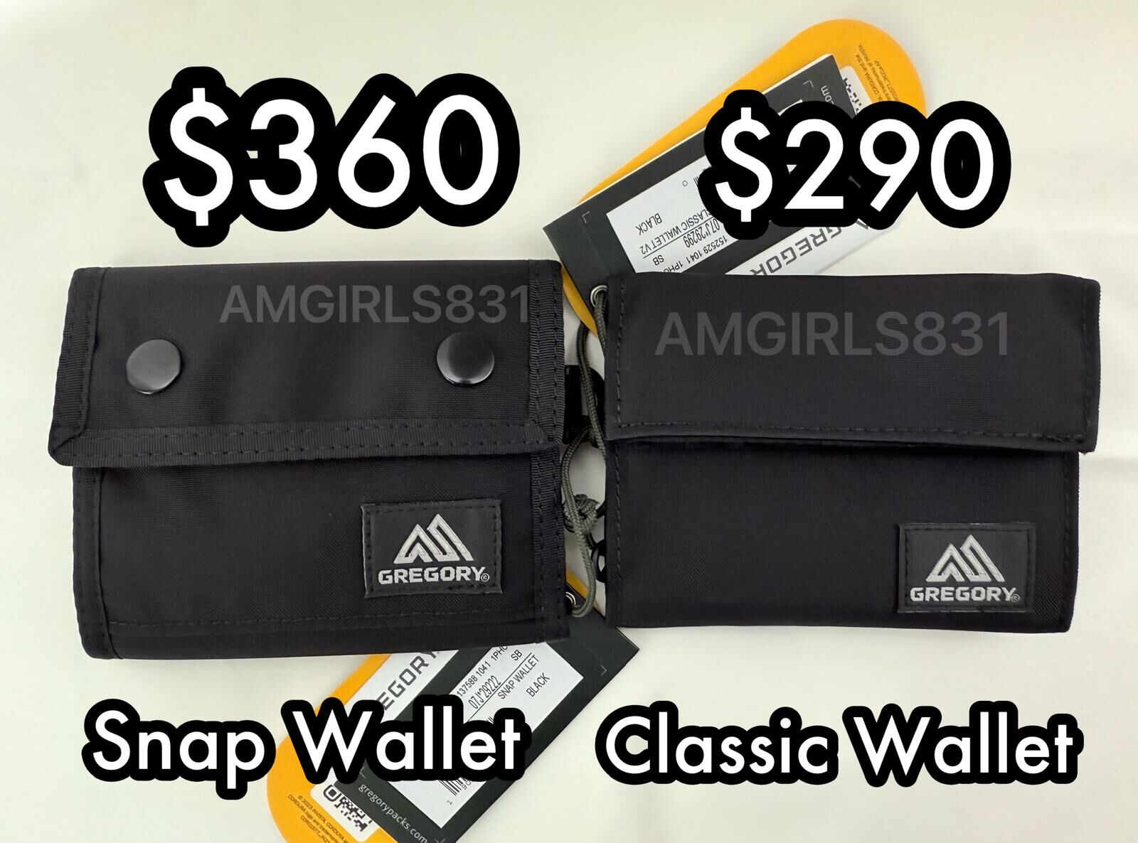 Gregory Classic Wallet Black/Gregory Snap Wallet Black