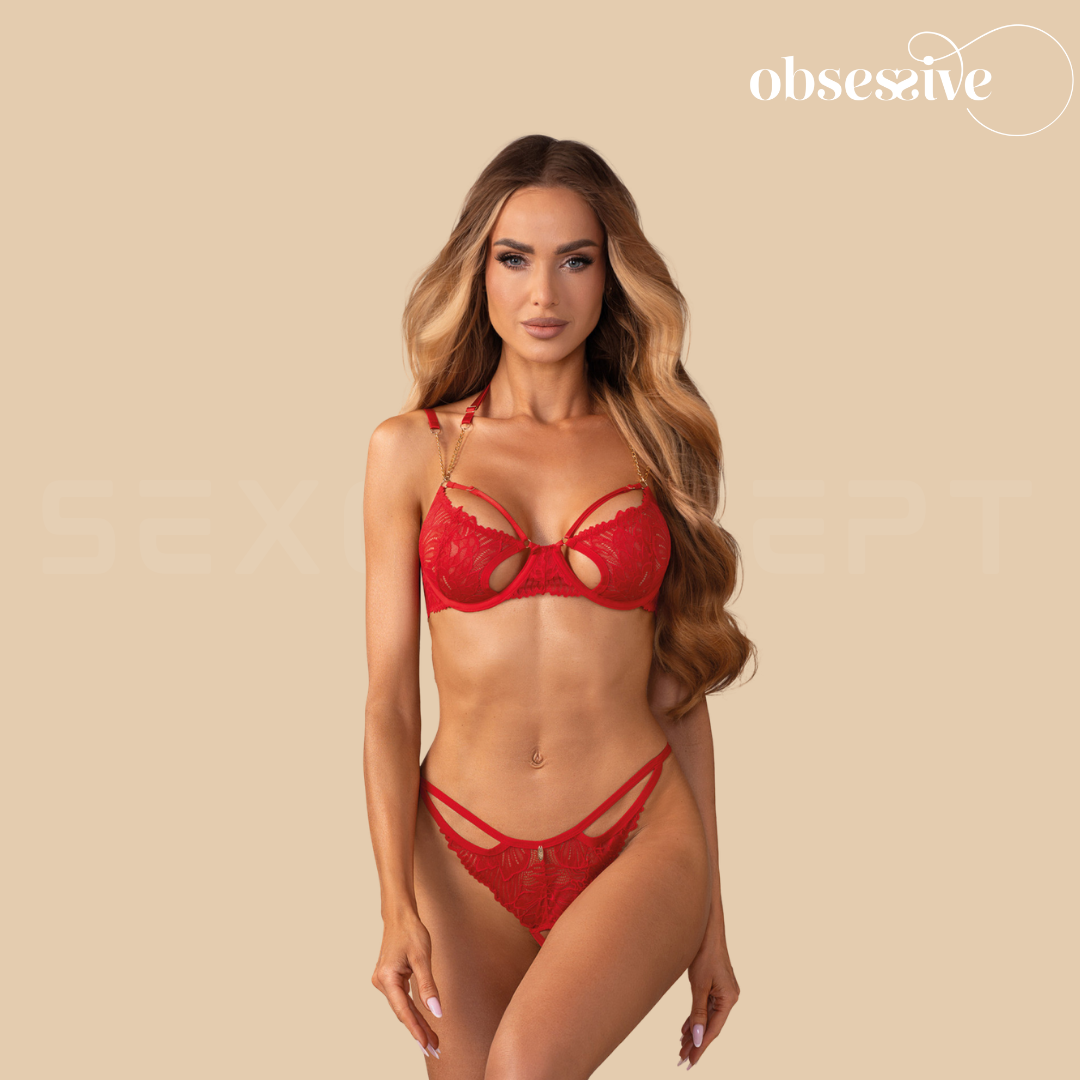 Obsessive - Matildea 輕薄透視鏈條裝飾情趣內衣套裝 - S/M/L/XL/XXL/XXXL