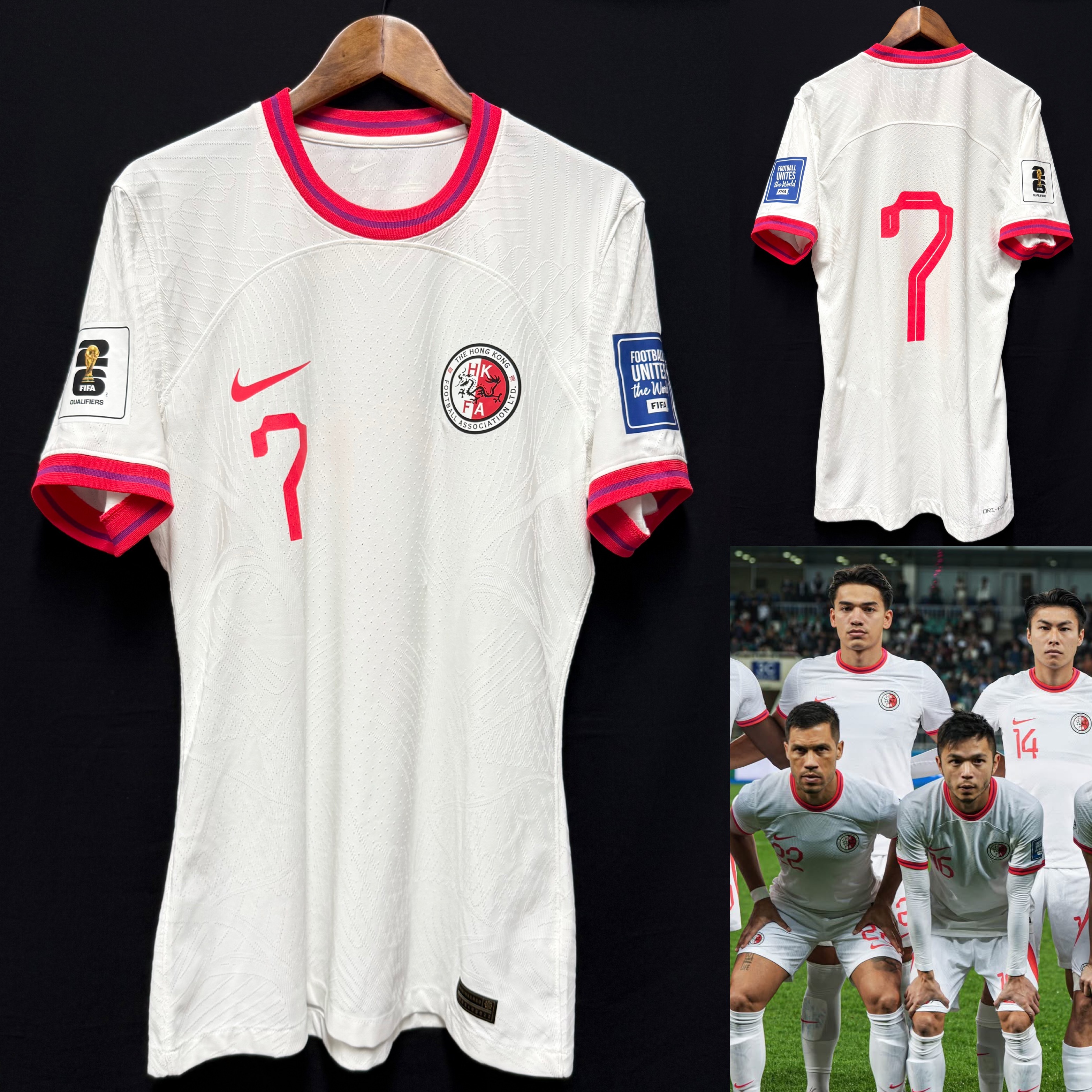 (Match Worn) Hong Kong Football Team 2023-2024 FIFA World Cup Qualifiers Nike Match Worn Shirt #7