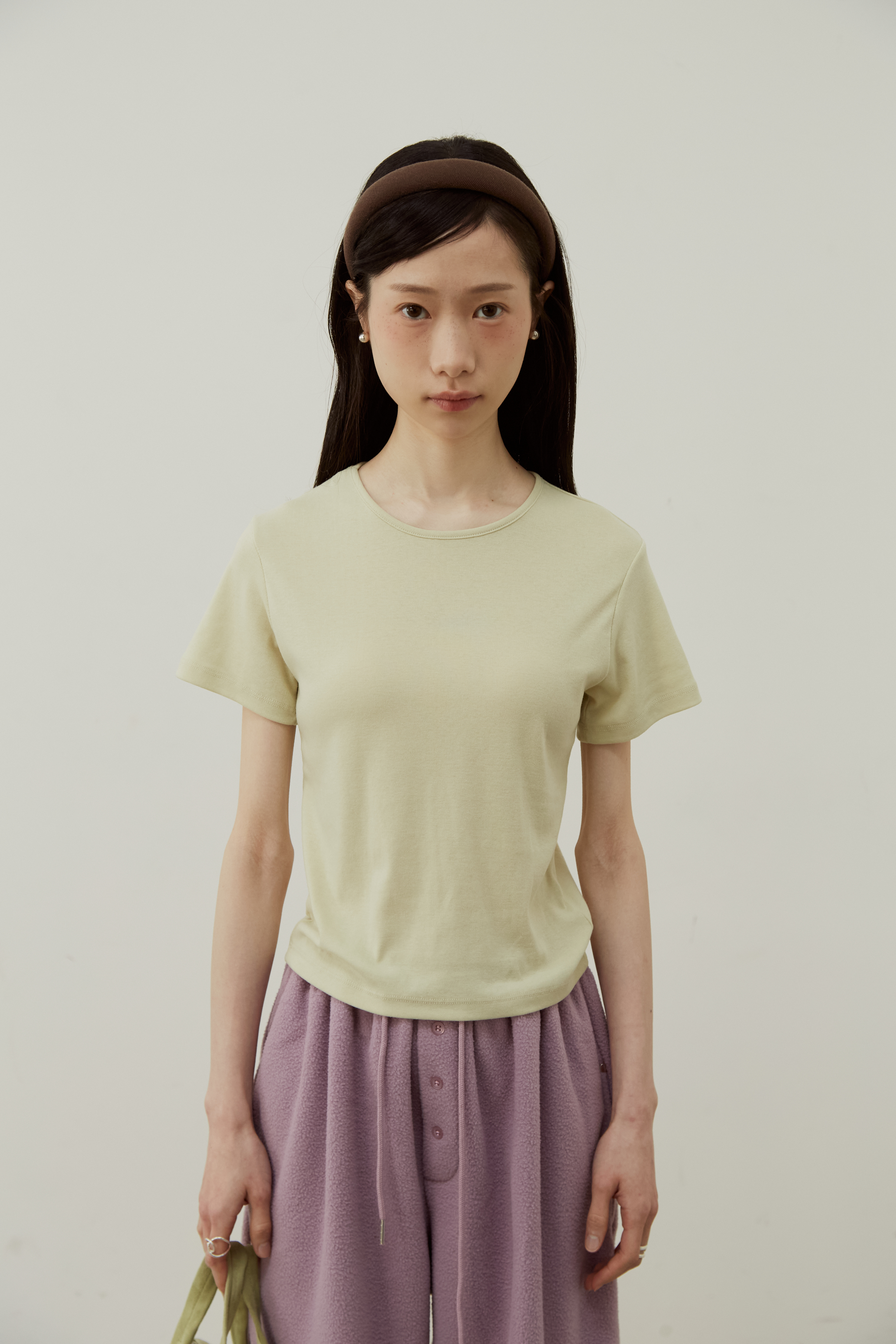 [預購] TN MADE FW26 - HELD BY FABRIC 圓領短袖上衣 - 淺綠