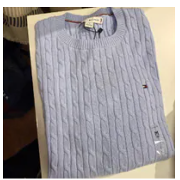 [S] TOMMY HILFIGER BLUE CABLE KNIT SWEATER, XW07179-402 (STH1611)