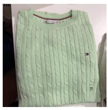 [S] TOMMY HILFIGER OPAL GREEN CABLE KNIT SWEATER, XW07179-306 (STH1612)