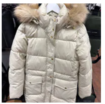 [S] TOMMY HILFIGER BEIGE HOODED PUFFER COAT, XW06091-251 (STH1615)