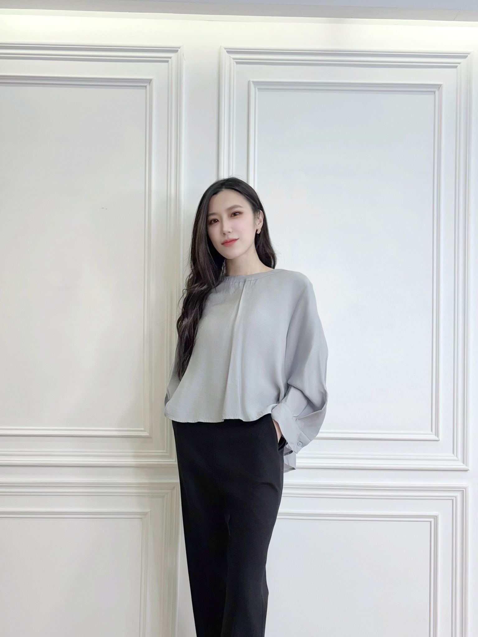 水靈感後綁帶澎袖上衣