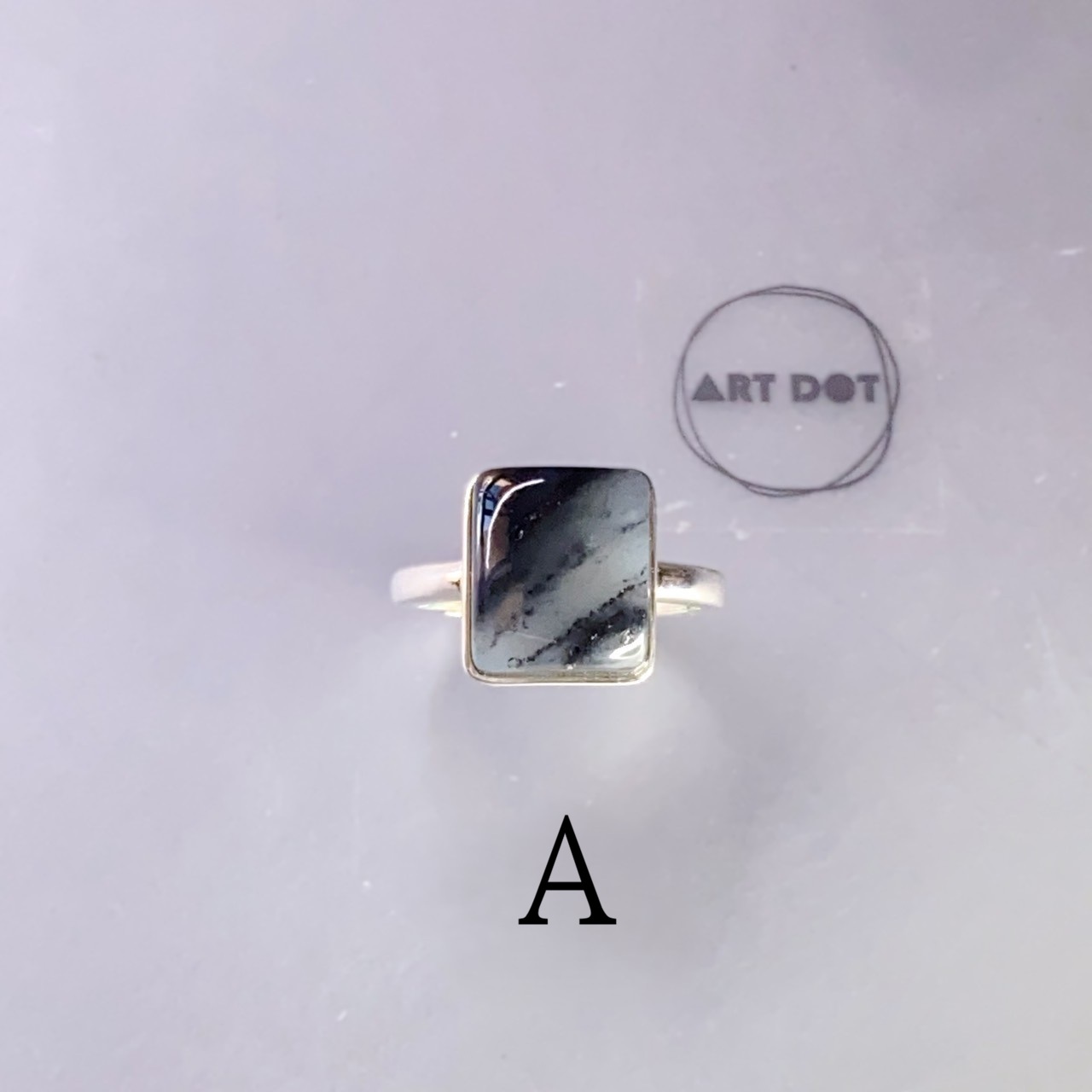 觀雲丨和田玉青花料玉銀鑲戒