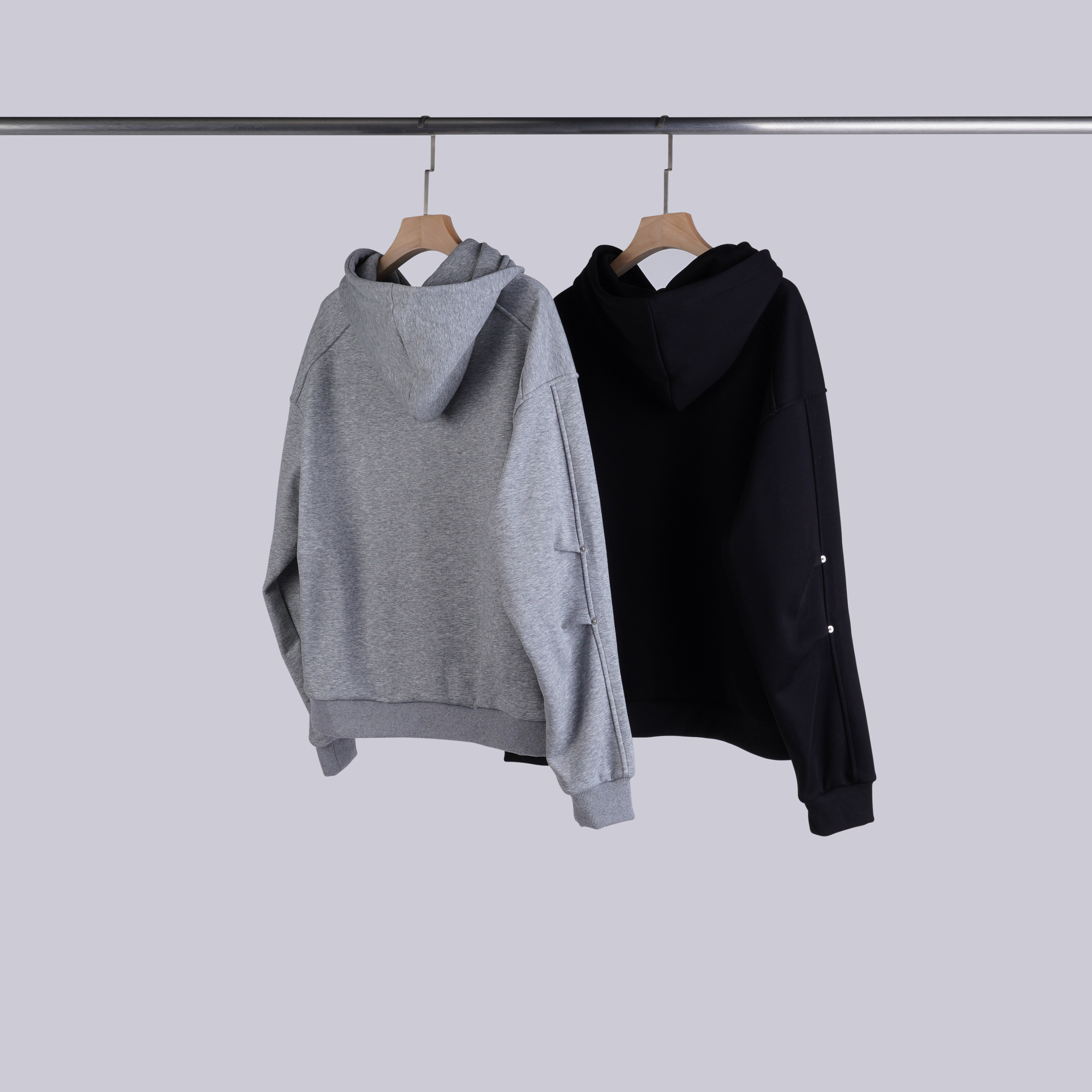 質感設計釦拼接連帽外套 | 2色