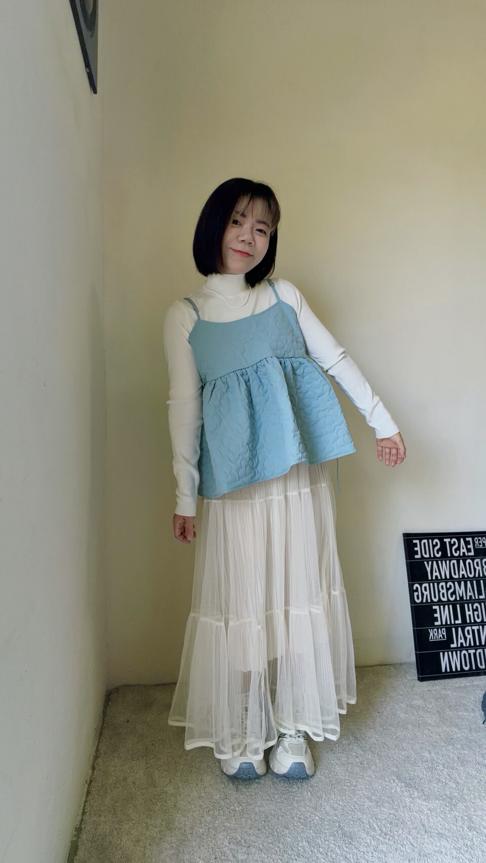 唯美雙層紗紗長裙(杏現貨