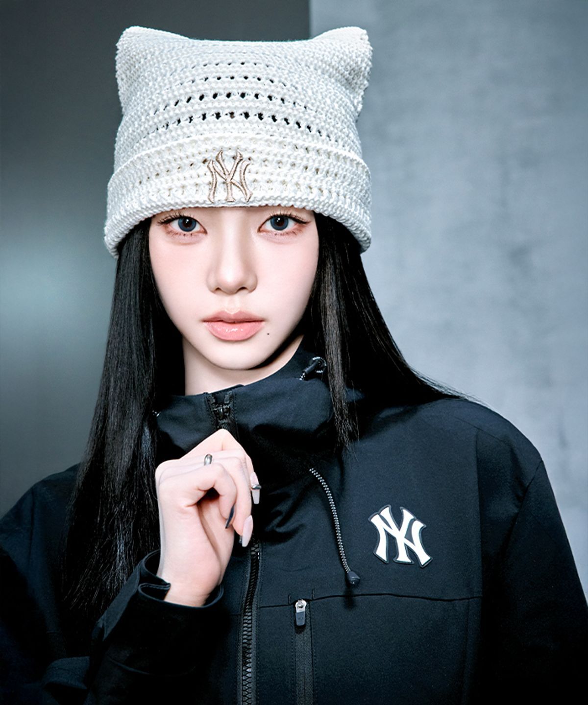 #預購 🇰🇷韓國 MLB Karina同款 夏日鉤織 貓耳毛帽