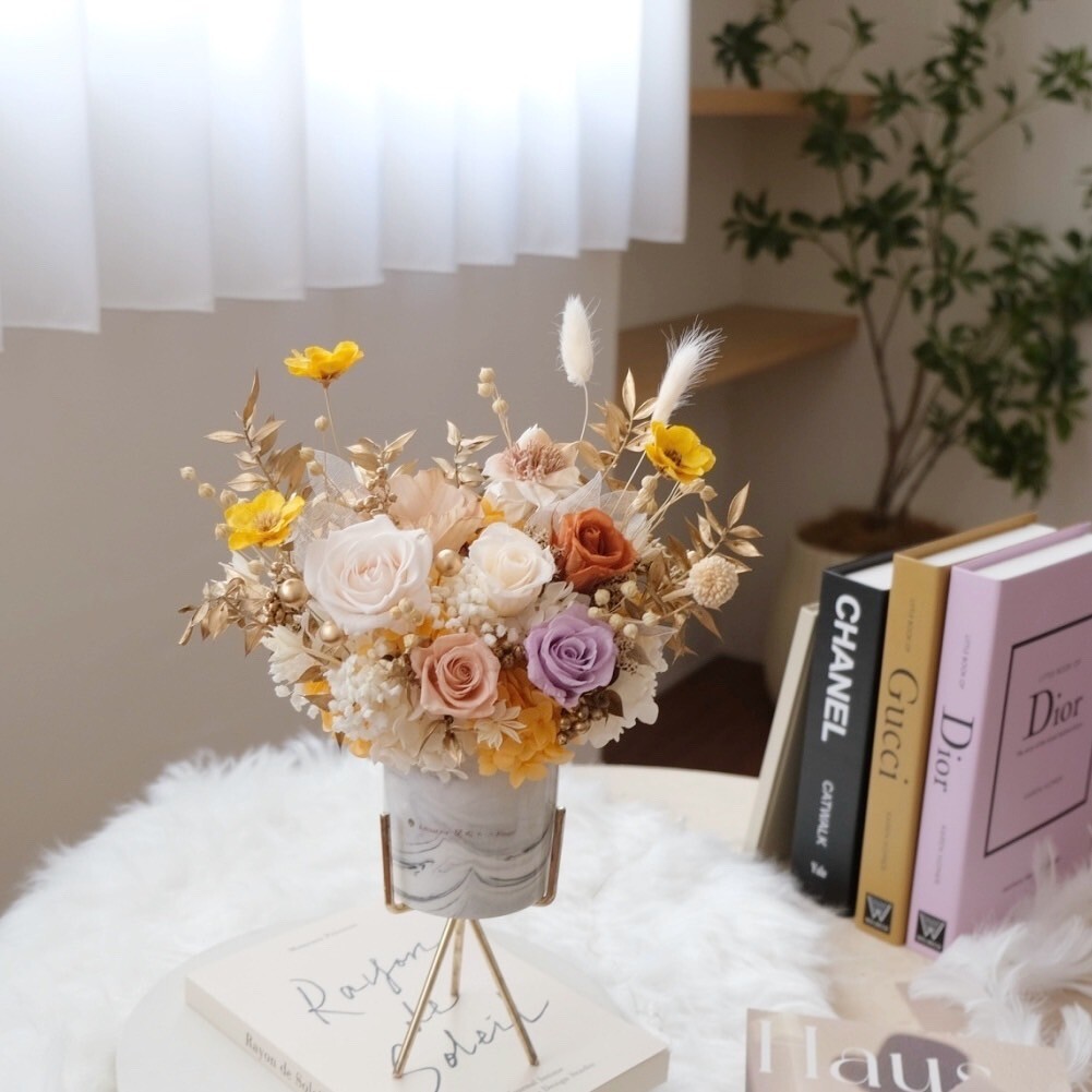 閒暇人經典永生盆花_蜜糖橘（ L豐富款）