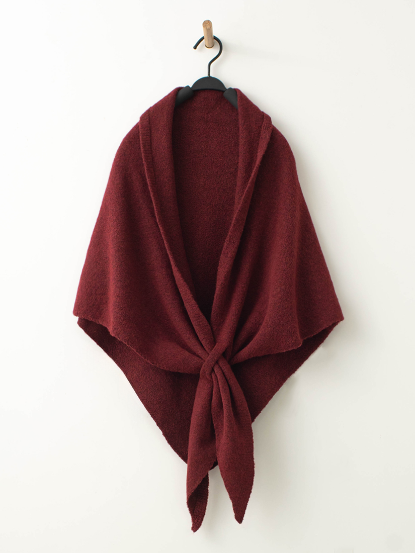 輕暖素色質感針織披肩