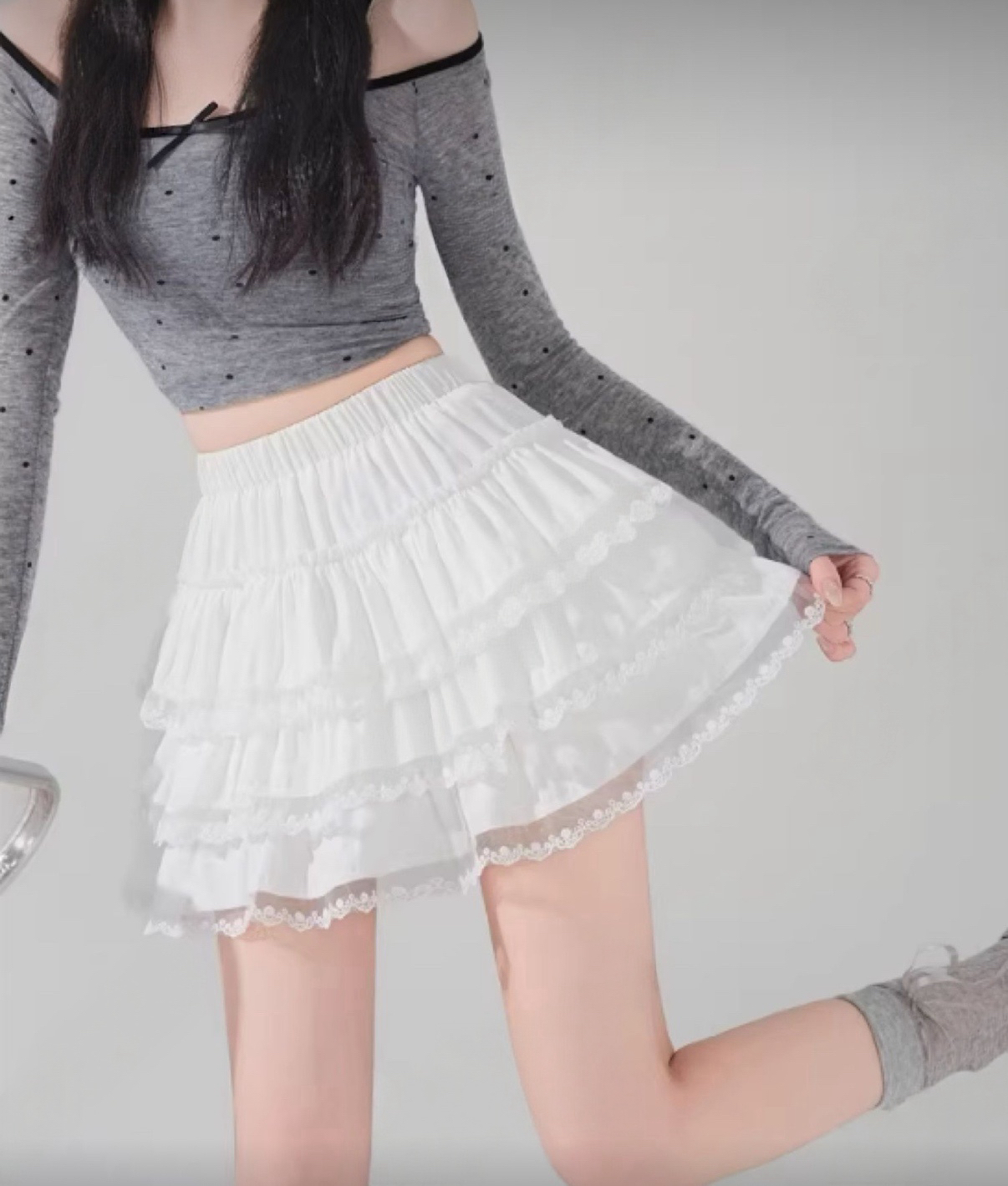 三層蛋糕蕾絲裙