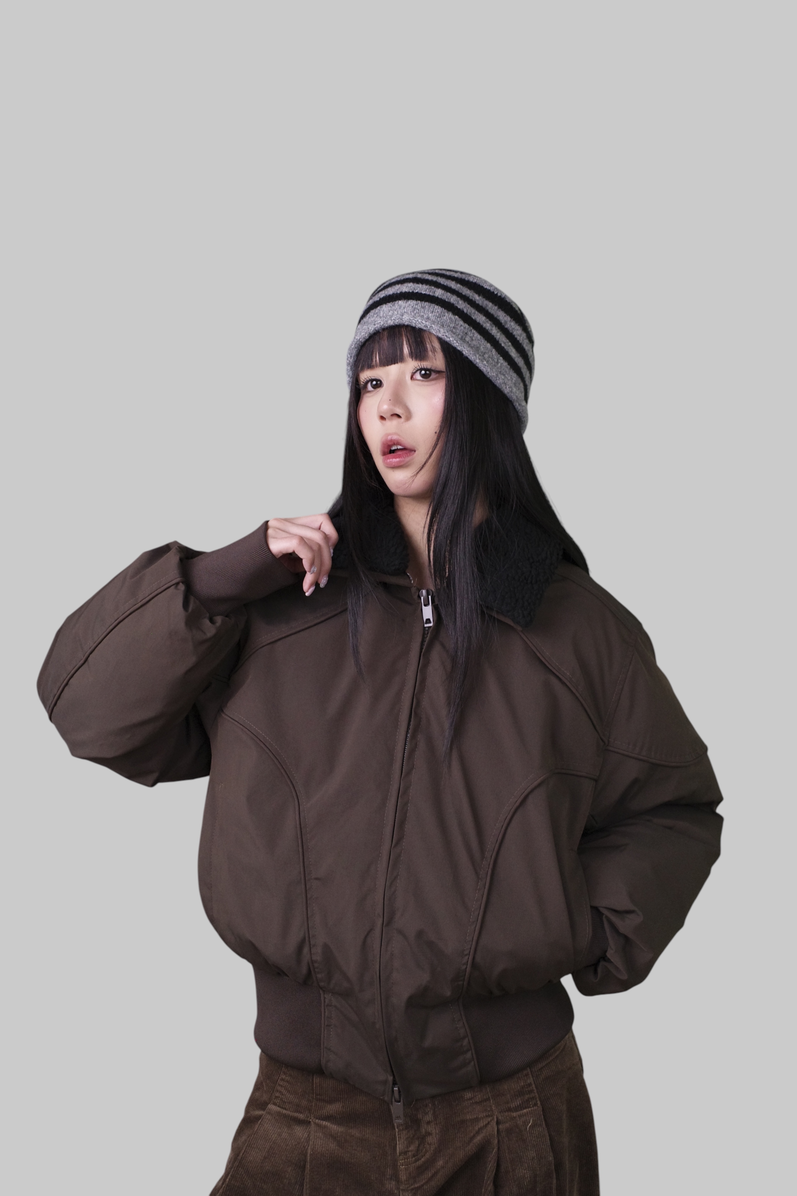 『Always_Good』可拆卸毛領 分割 鋪棉 工裝 外套