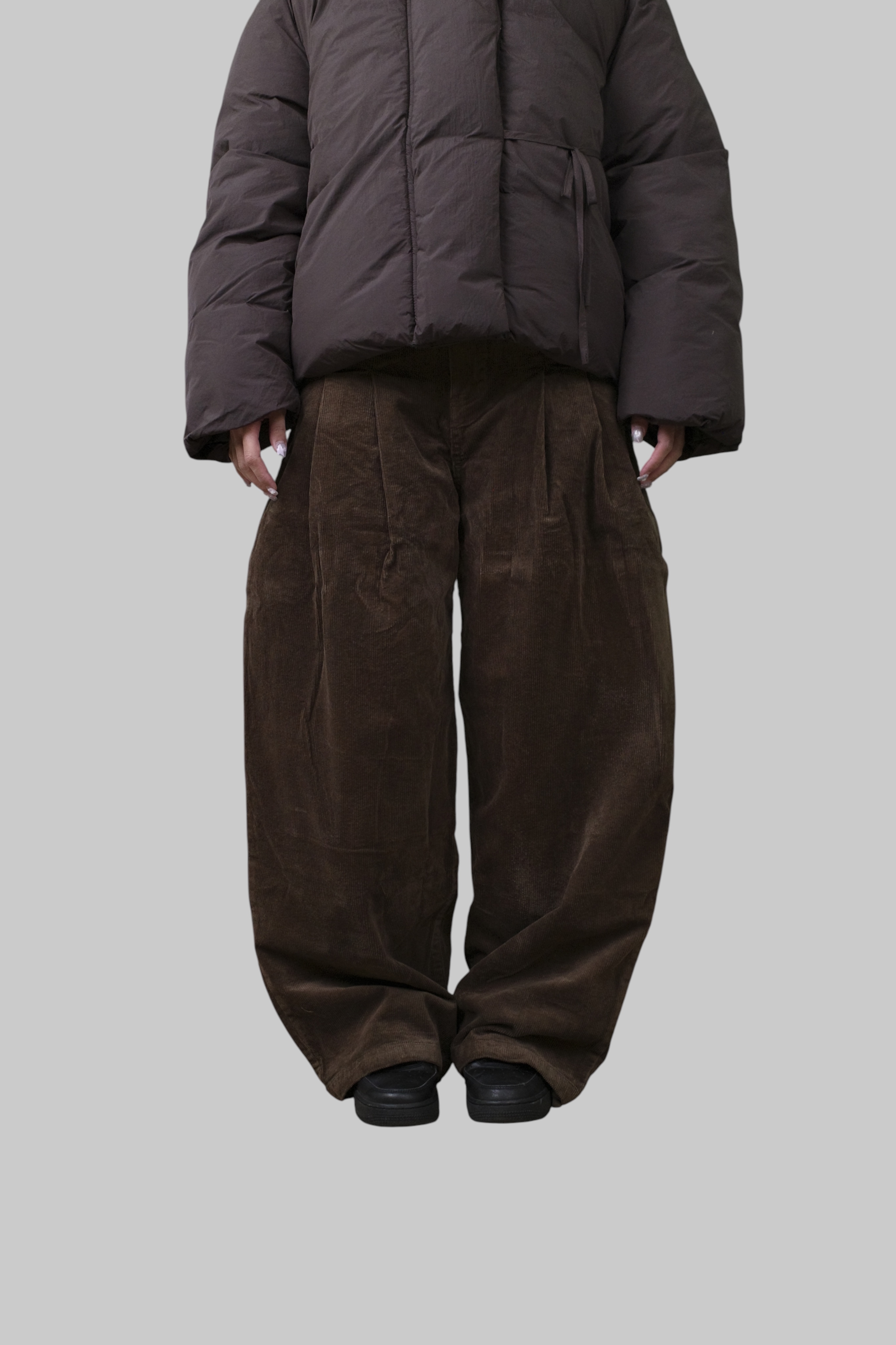 『Always_Good』復古 雙摺 燈芯絨 落地 長褲