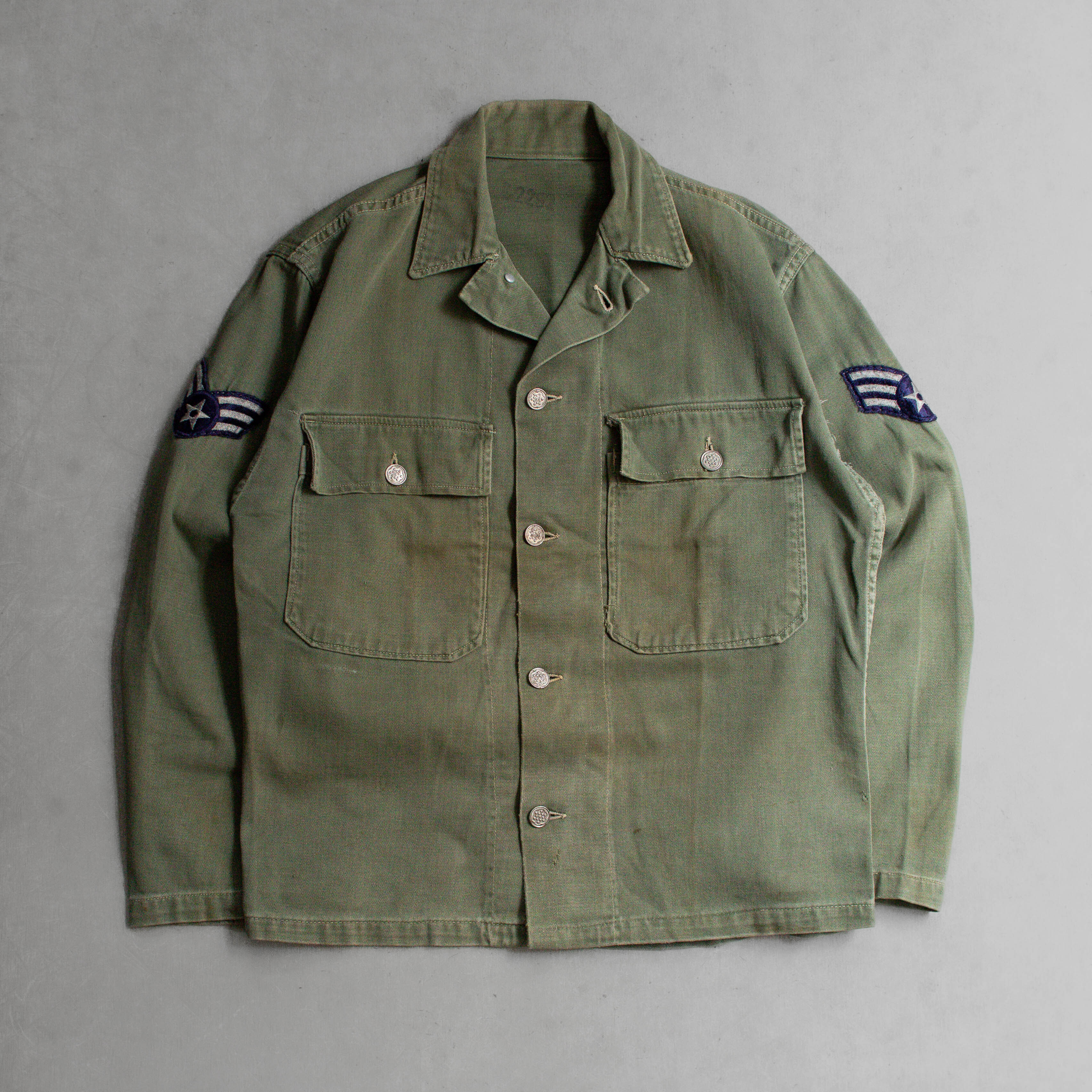 US ARMY 13 STARS SATEEN SHIRT 美軍 13星 軍綠 長袖 軍襯衫