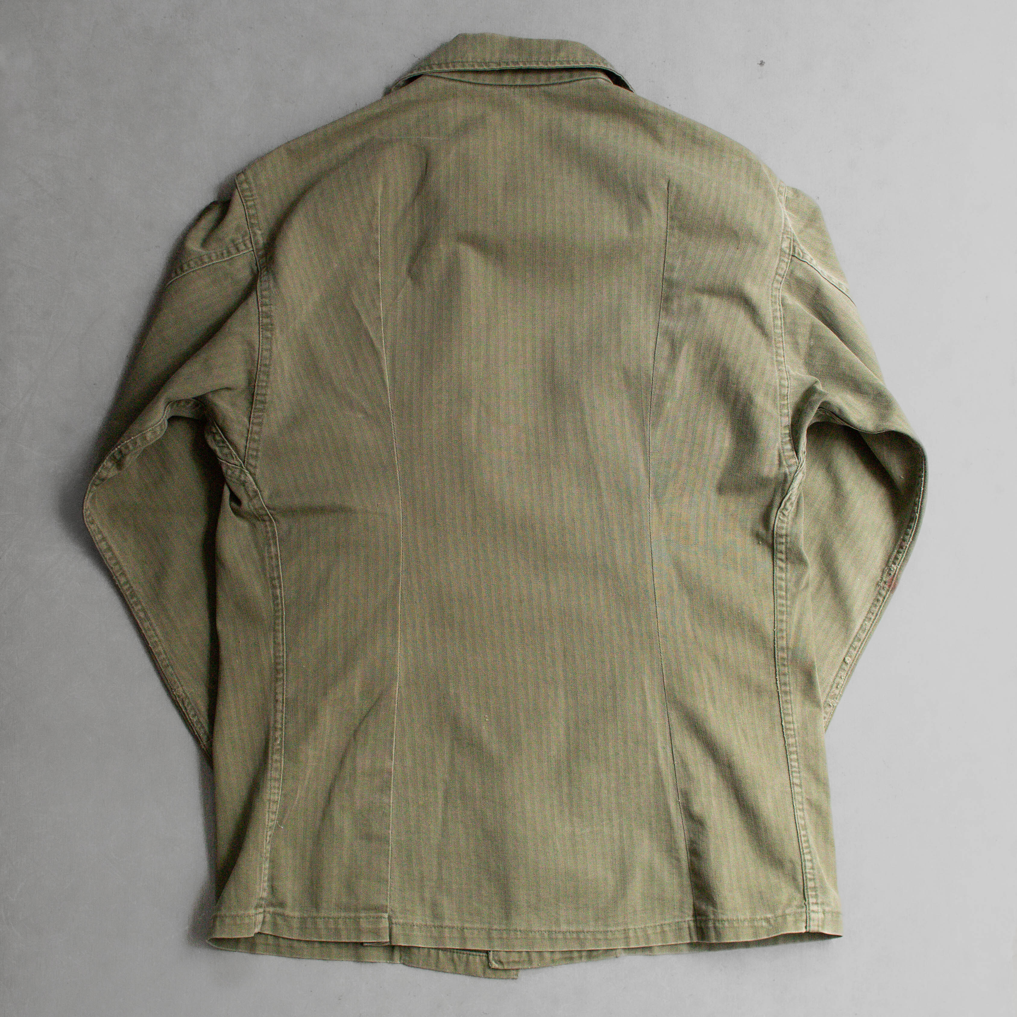US ARMY M43 HBT SHIRT 美軍 13星 軍綠 人字紋 長袖 軍襯衫