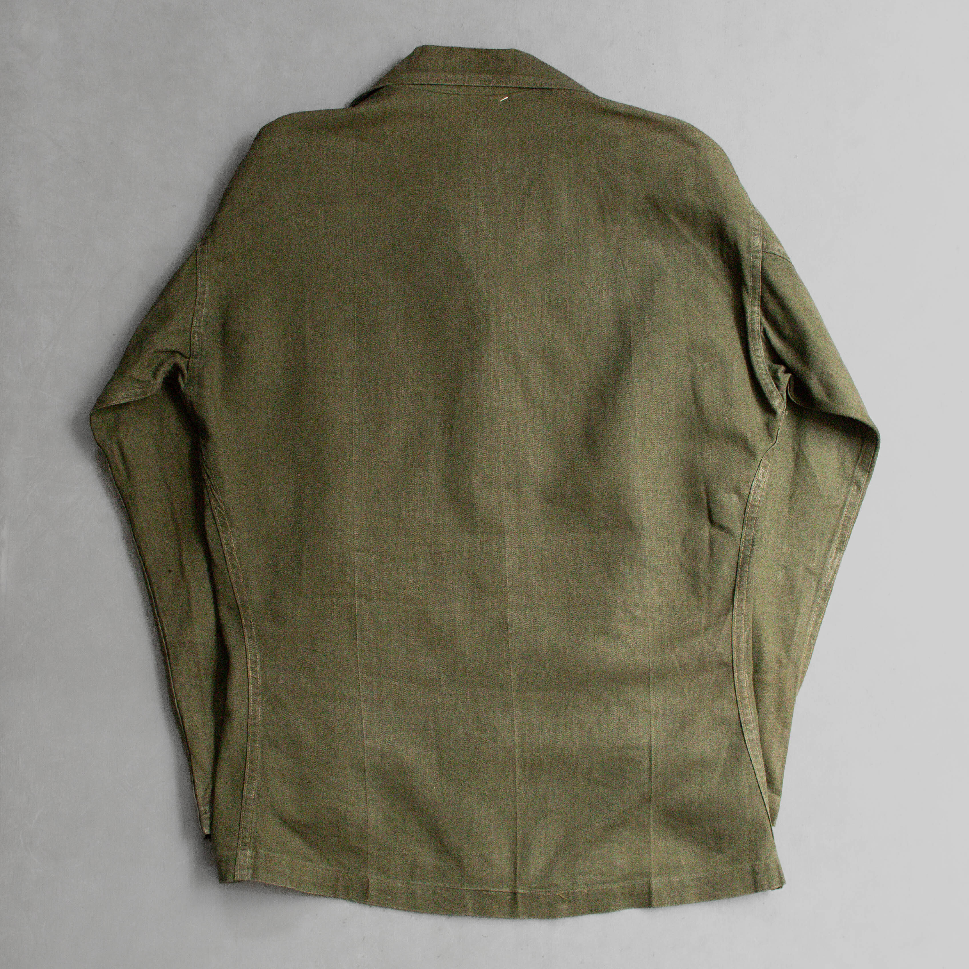 US ARMY M43 HBT SHIRT 美軍 13星 軍綠 人字紋 長袖 軍襯衫