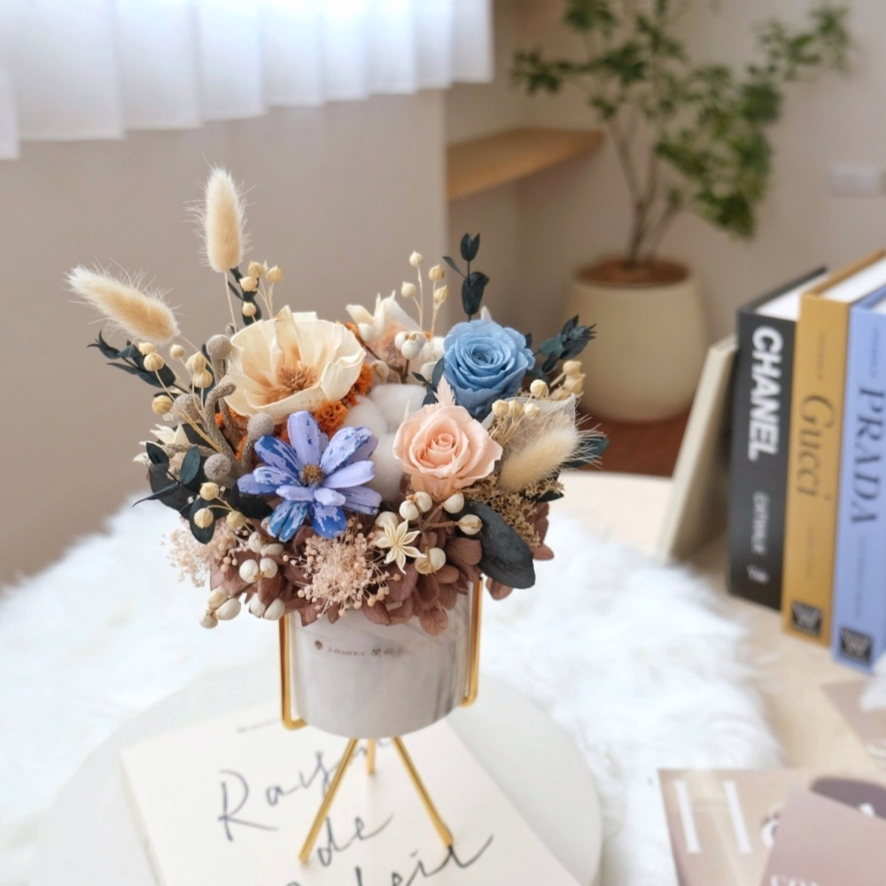 閒暇人經典永生盆花 / 莫蘭迪蘭與溫柔棕 M