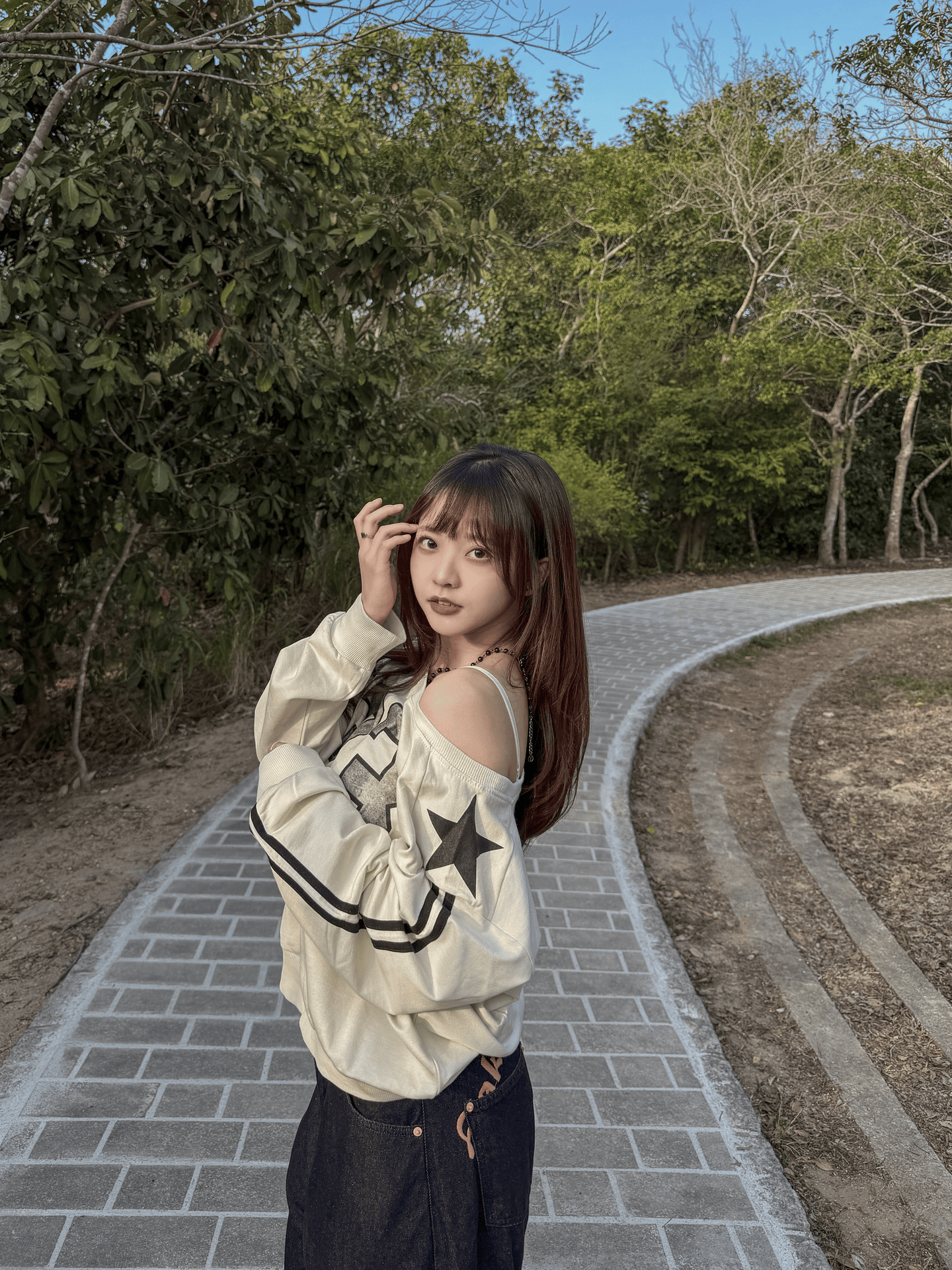 Washed 23 Star One Shoulder Top