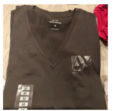 [S] ARMANI EXCHANGE BLACK LOGO PRINT T-SHIRT, XW001772AF10356-UC001 (SAX383)