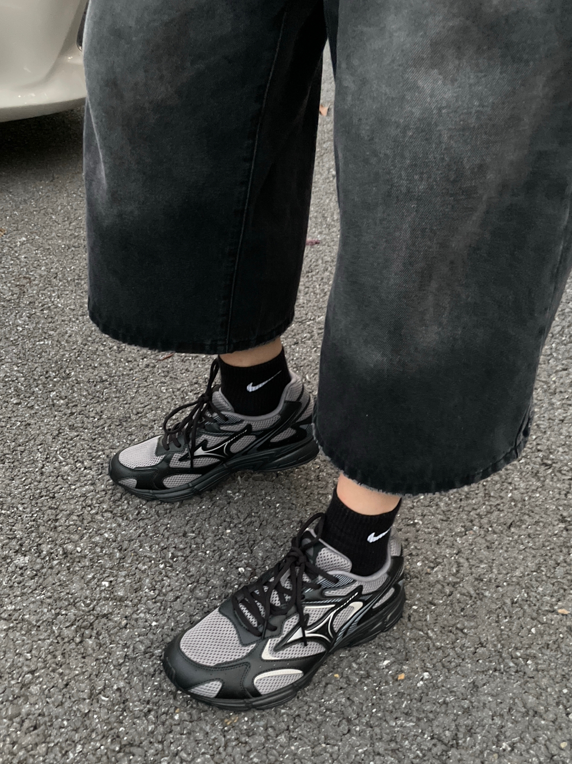 代購-Mizuno Speed 2K 減震 防滑 透氣 長跑跑鞋 男女同款 黑灰 D1GH222907