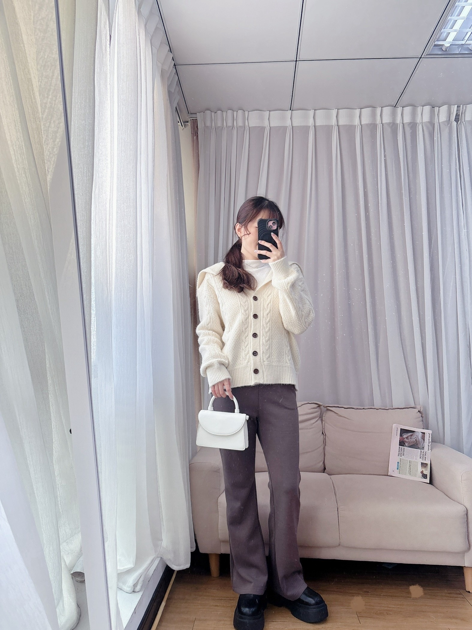 超舒服~顯瘦喇叭長褲