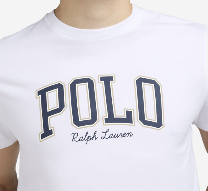 [S] PRL WHITE SLIM FIT LOGO JERSEY T-SHIRT, 710981152002-WHITE (SRL236)